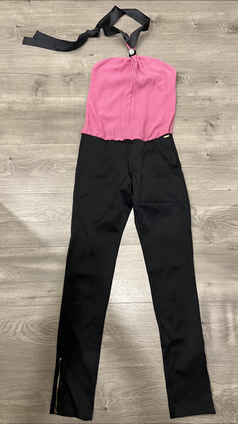 Miss Sixty Pink and Black Halter Jumpsuit Small - photo 2