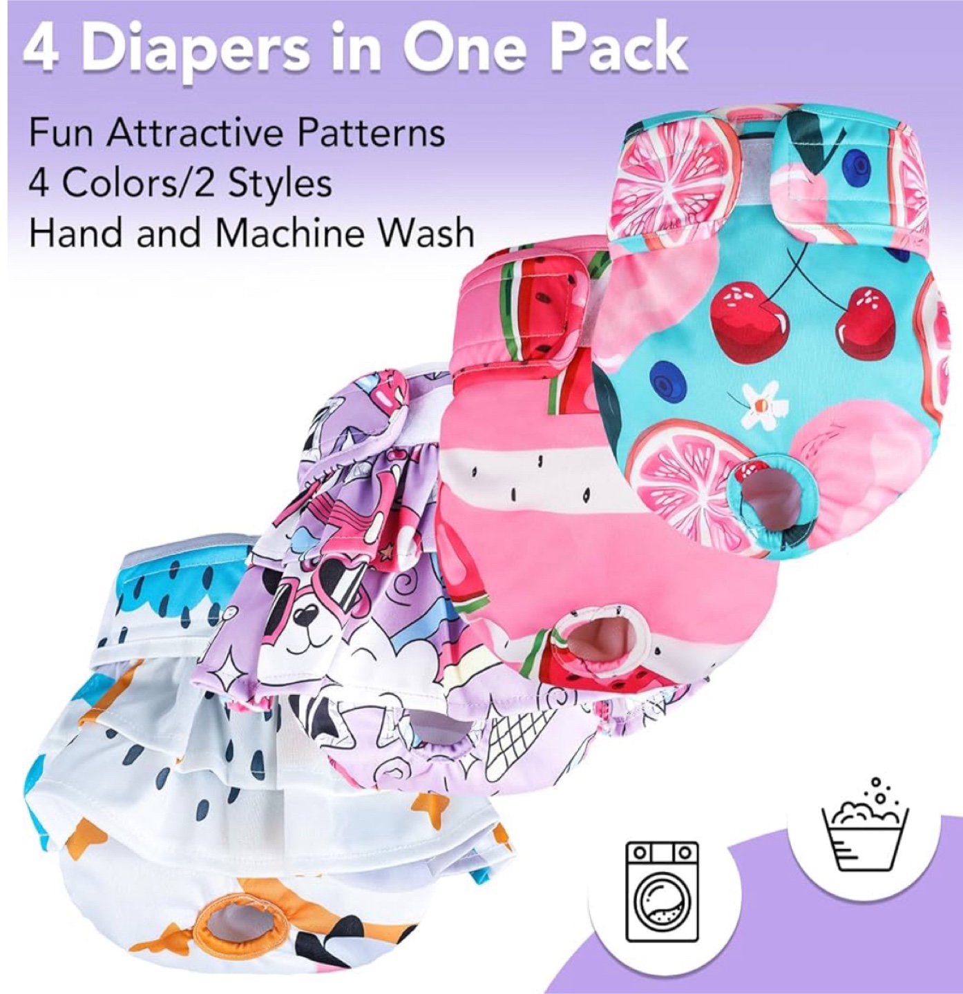 Reusable Female Dog Diapers - 4 Pack - photo 5