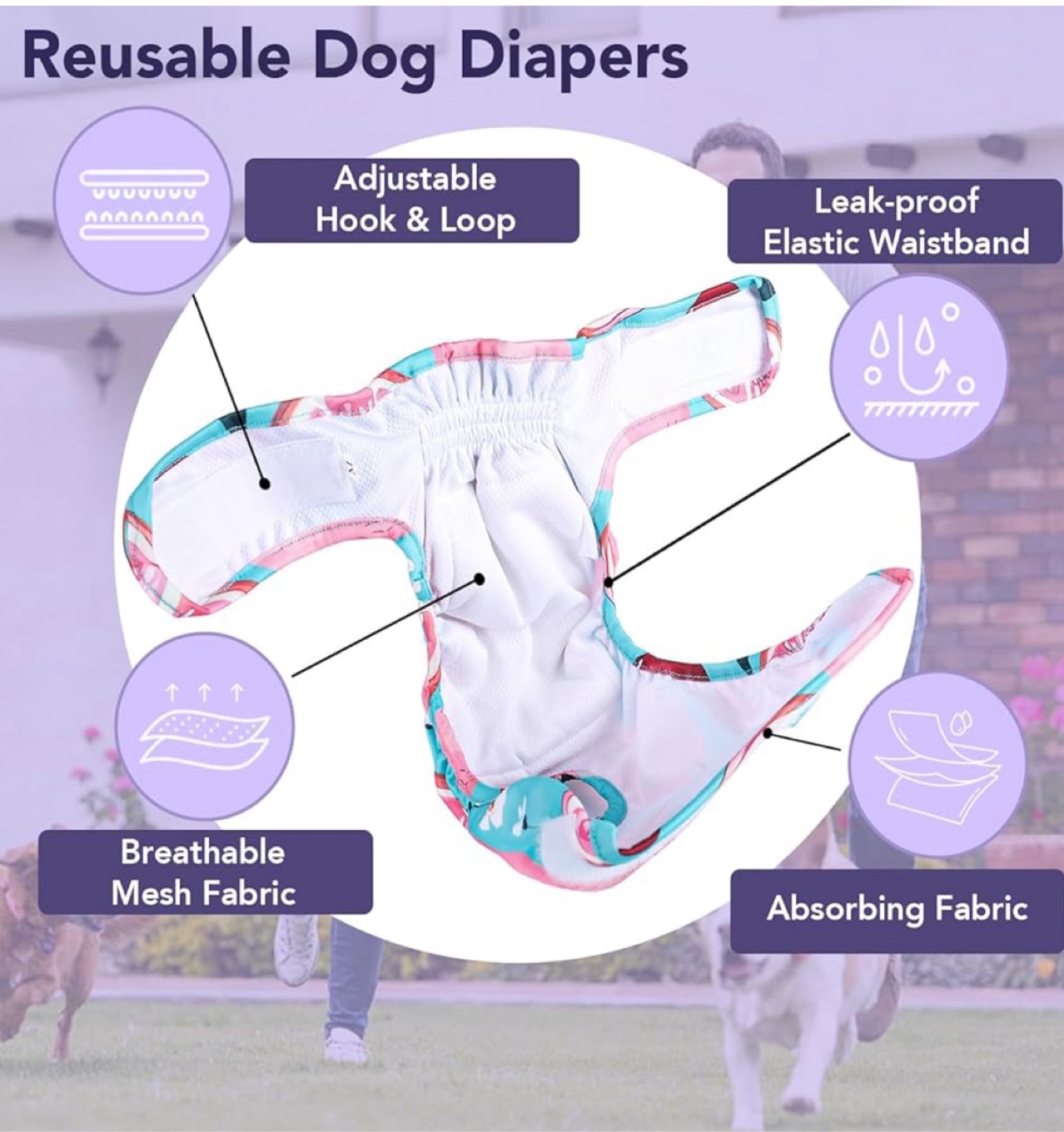 Reusable Female Dog Diapers - 4 Pack - photo 4