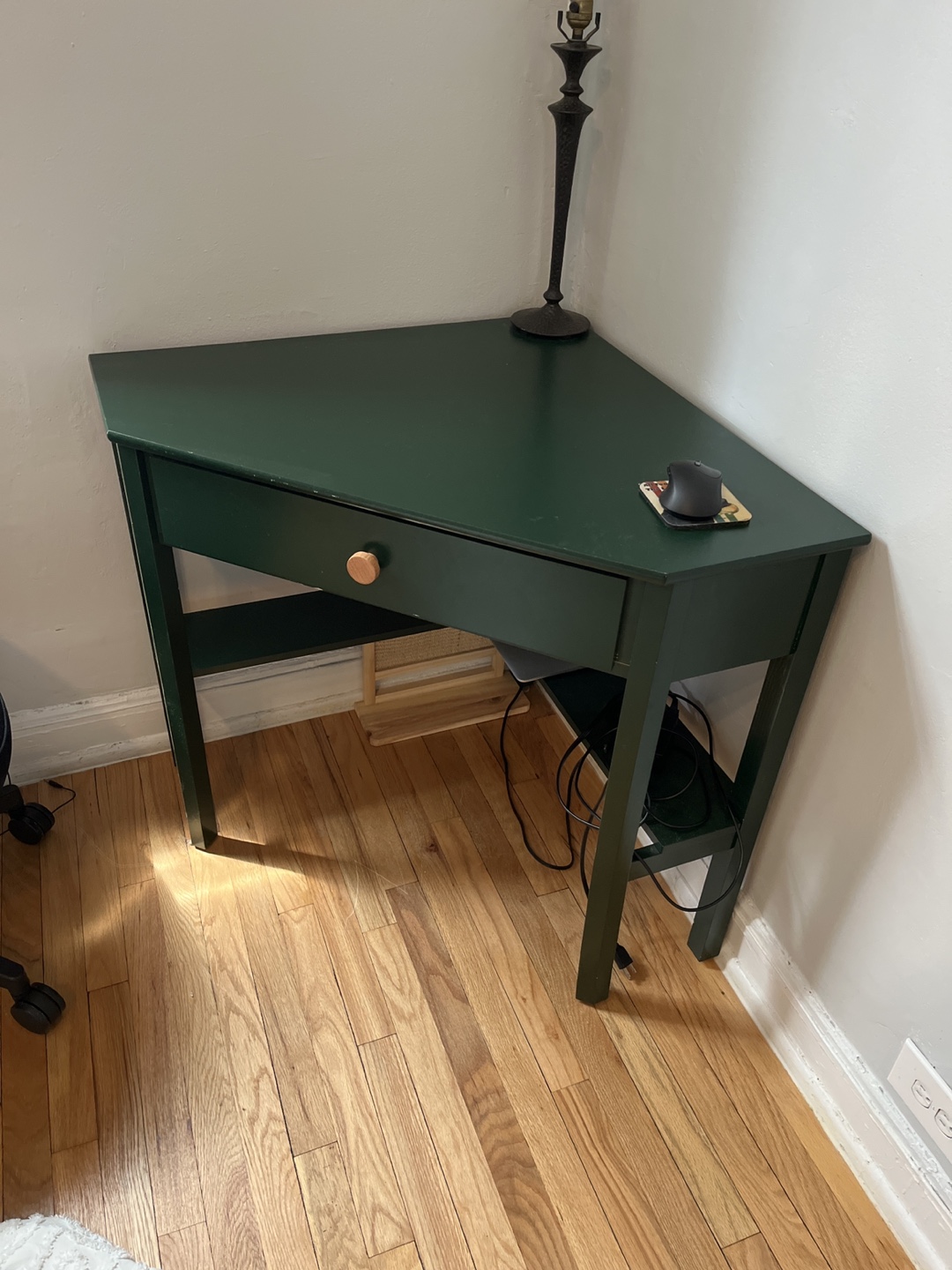 Dark Green Corner Desk