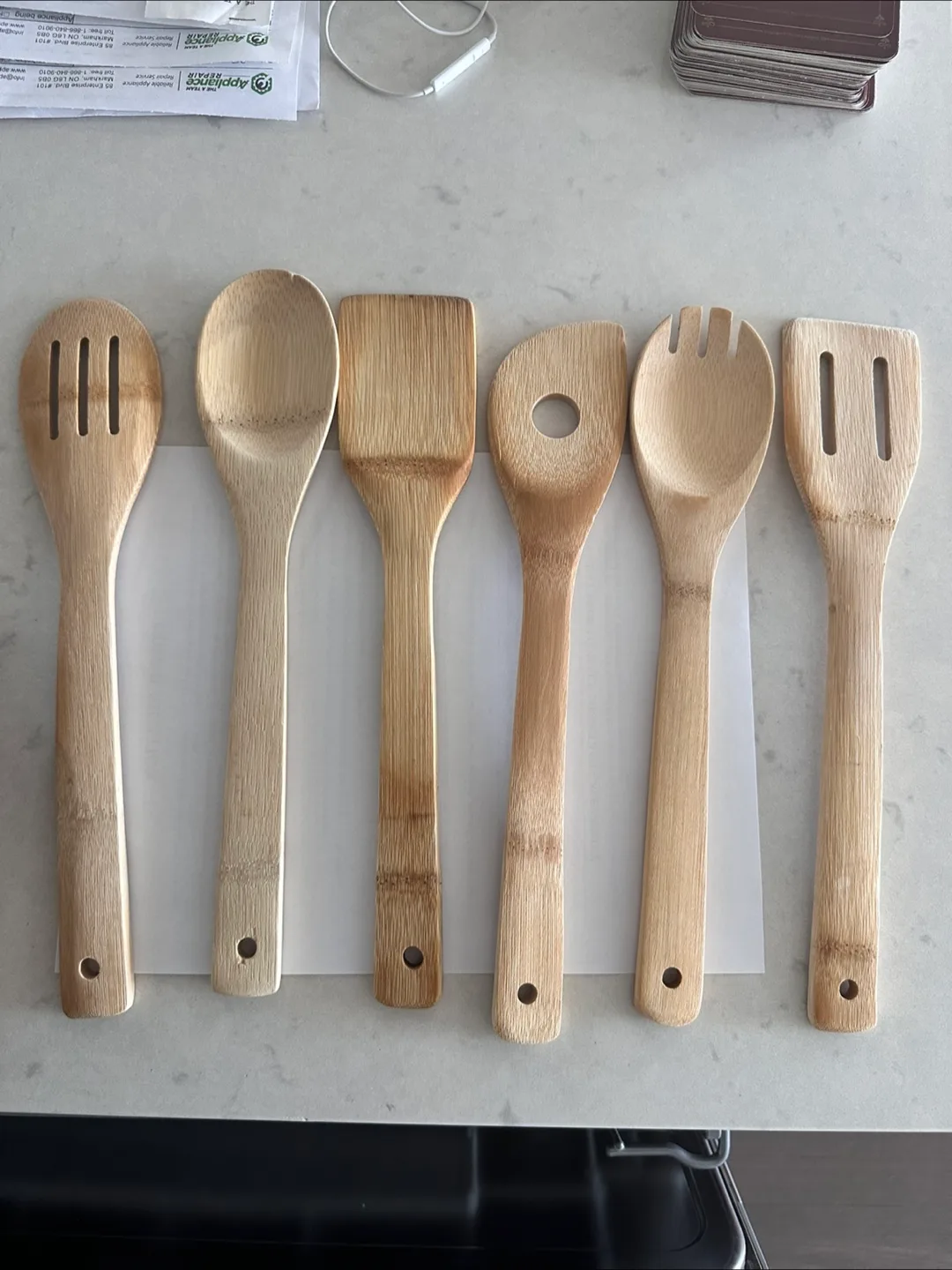 Bamboo Utensil Set with Holder thumbnail
