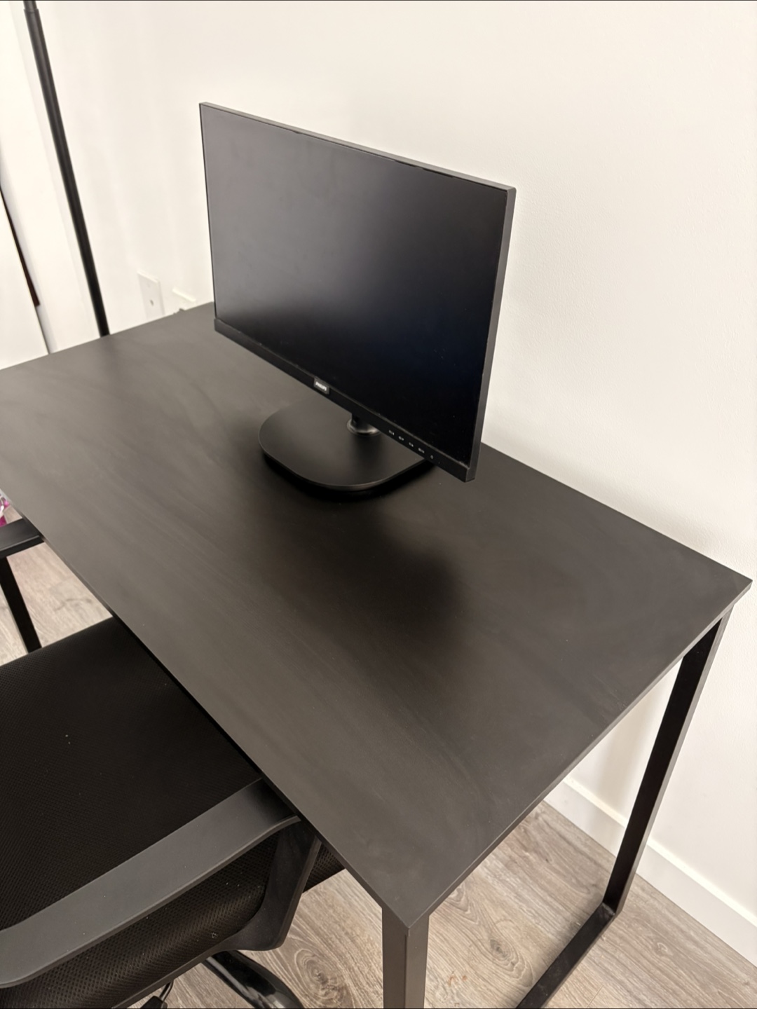 Black Computer Desk with Metal Frame - photo 4