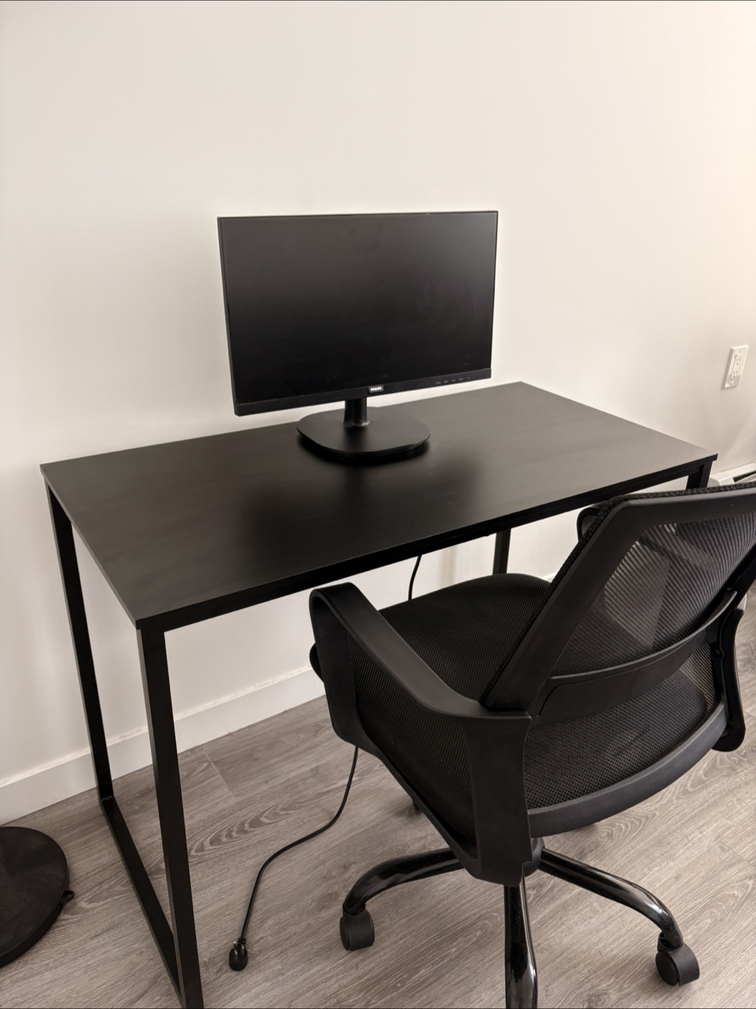 Black Computer Desk with Metal Frame - photo 3