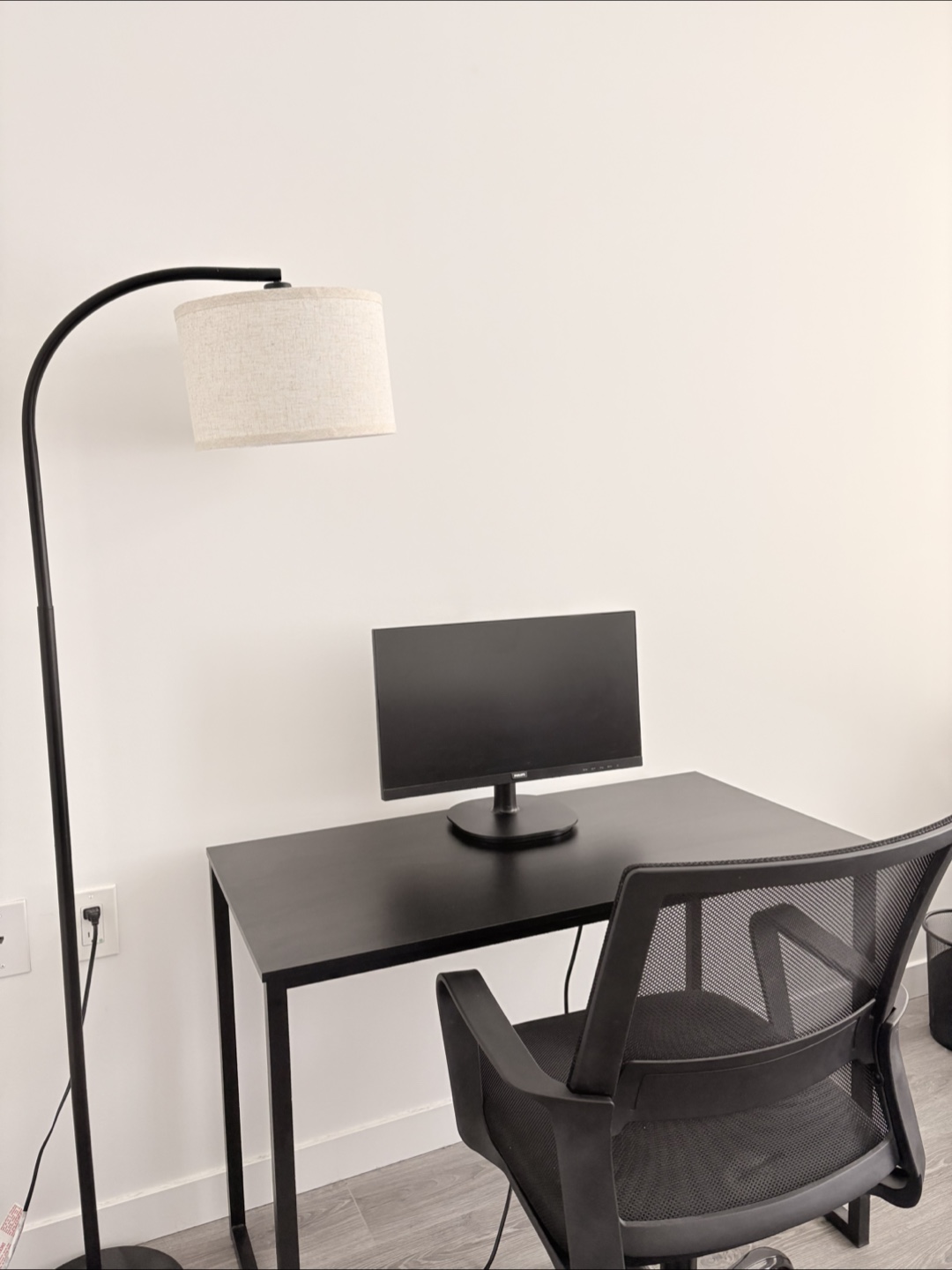 Black Computer Desk with Metal Frame