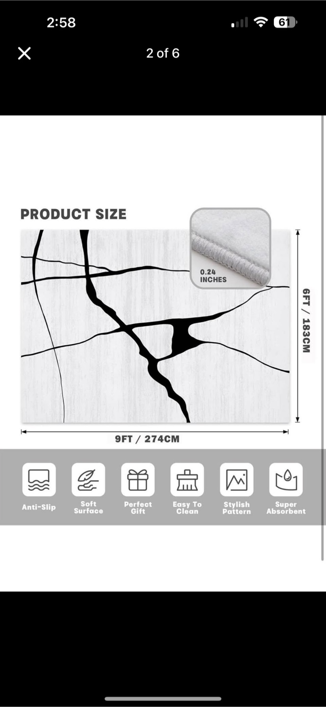 Area Rug 8x10  Machine Washable Rugs Modern Neutral Rug - photo 2