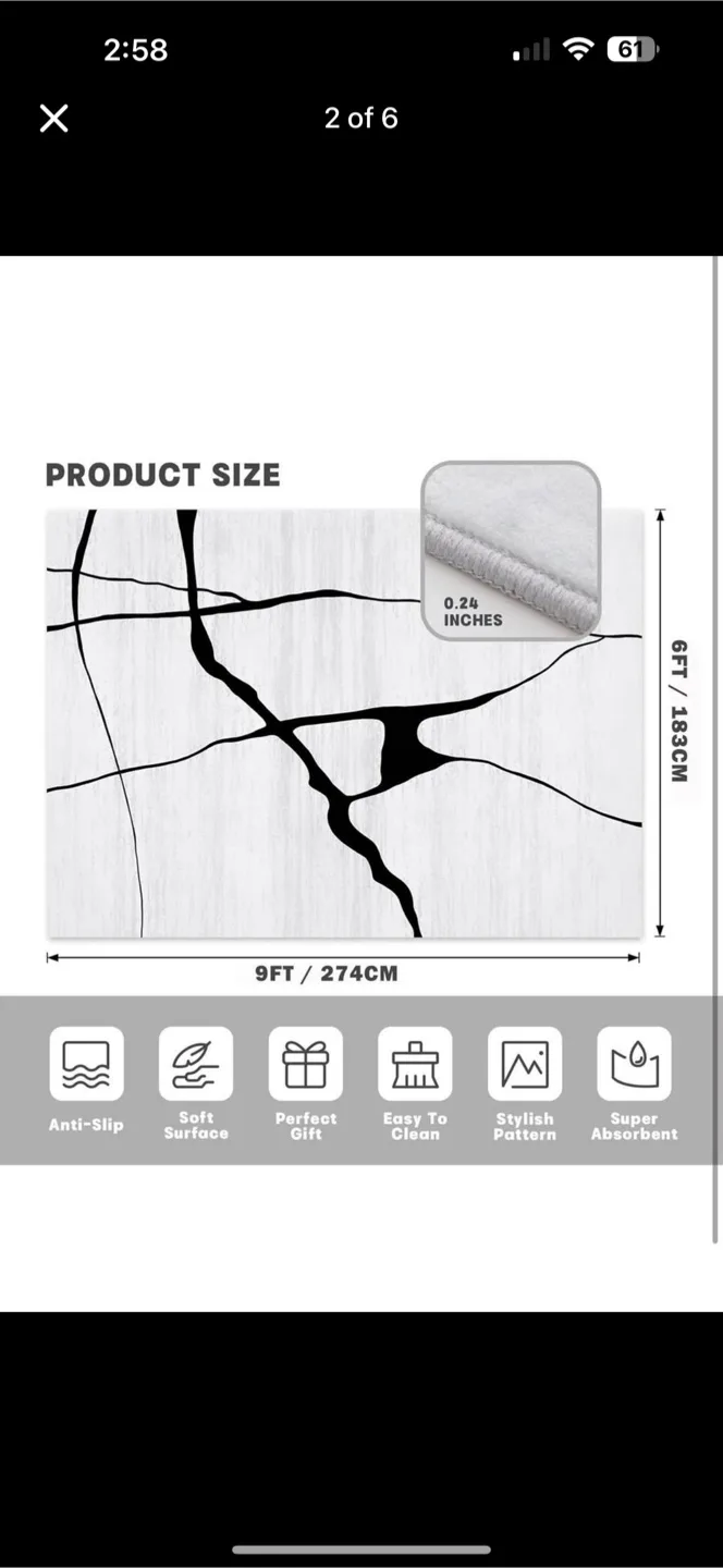 Area Rug 8x10  Machine Washable Rugs Modern Neutral Rug image indicator(2)