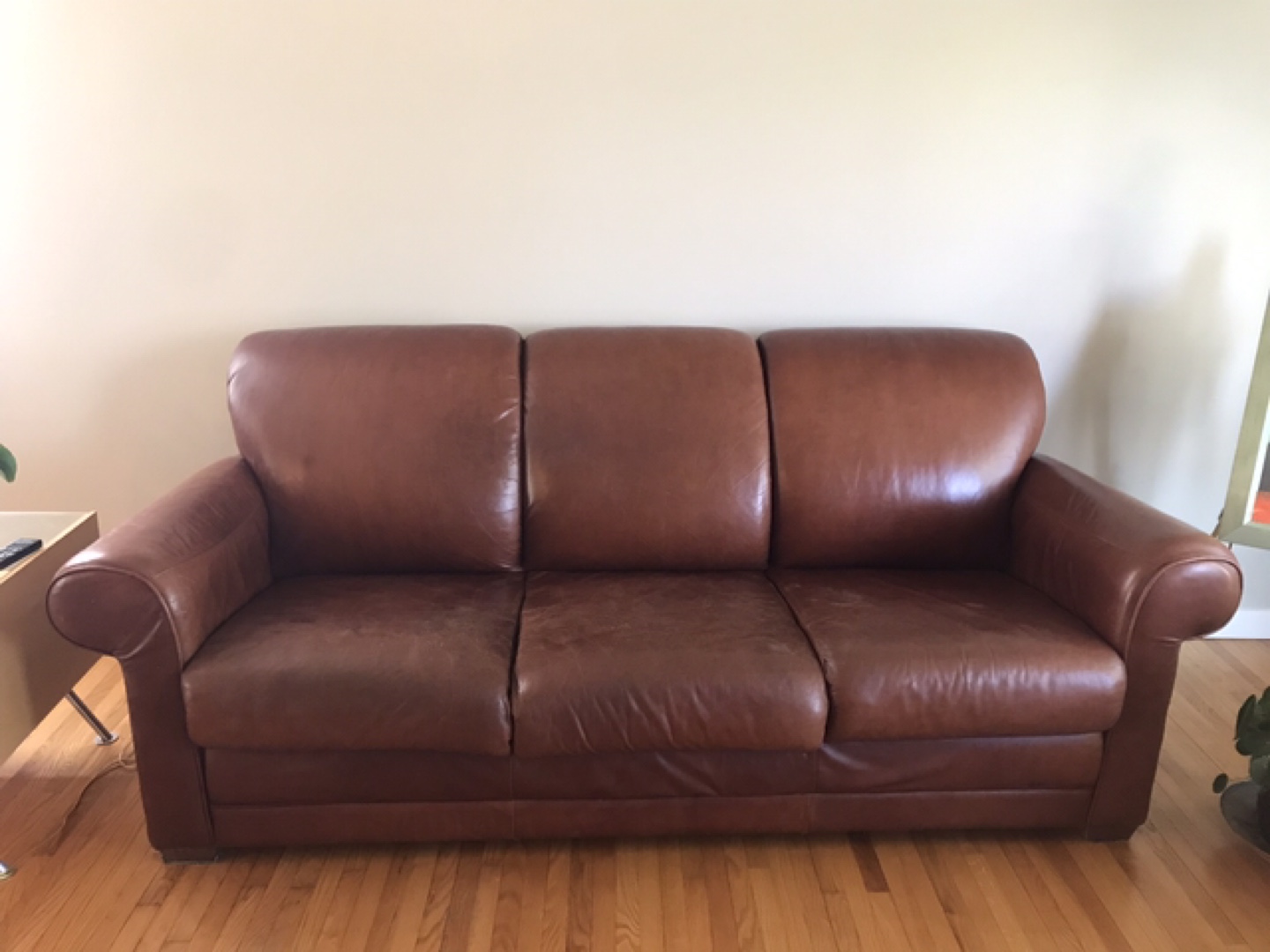 Leather sofa and love seat