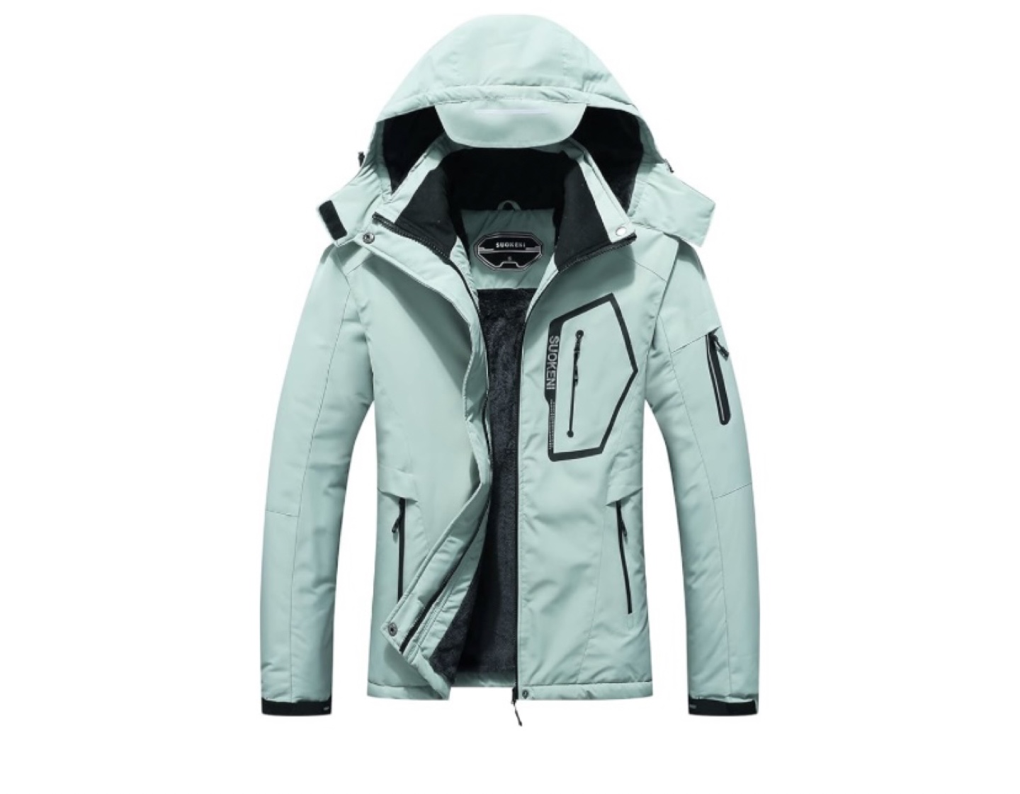 SUDKEN Men's Winter Snow Jacket, Green, Size L
