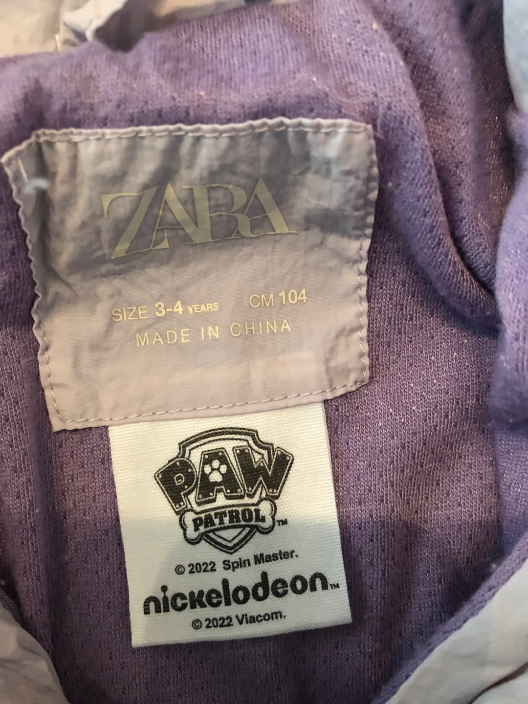 🏒 Zara Paw Patrol Girls' Lightweight Jacket, Size 1-3 Years image indicator(3)