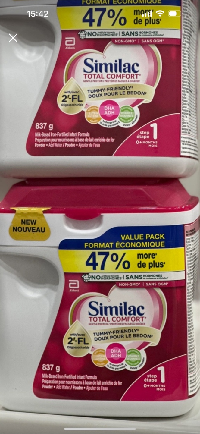 Similac Total Comfort Infant Formula - 2 x 837g