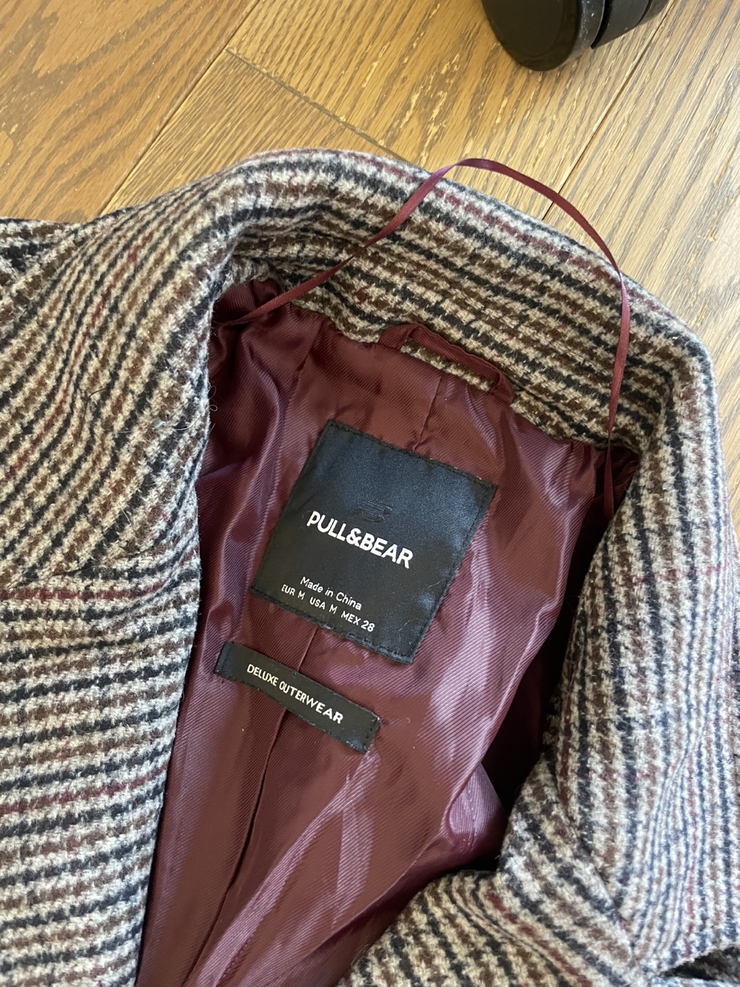 Pull&Bear Women's Double-Breasted Houndstooth Coat - photo 3