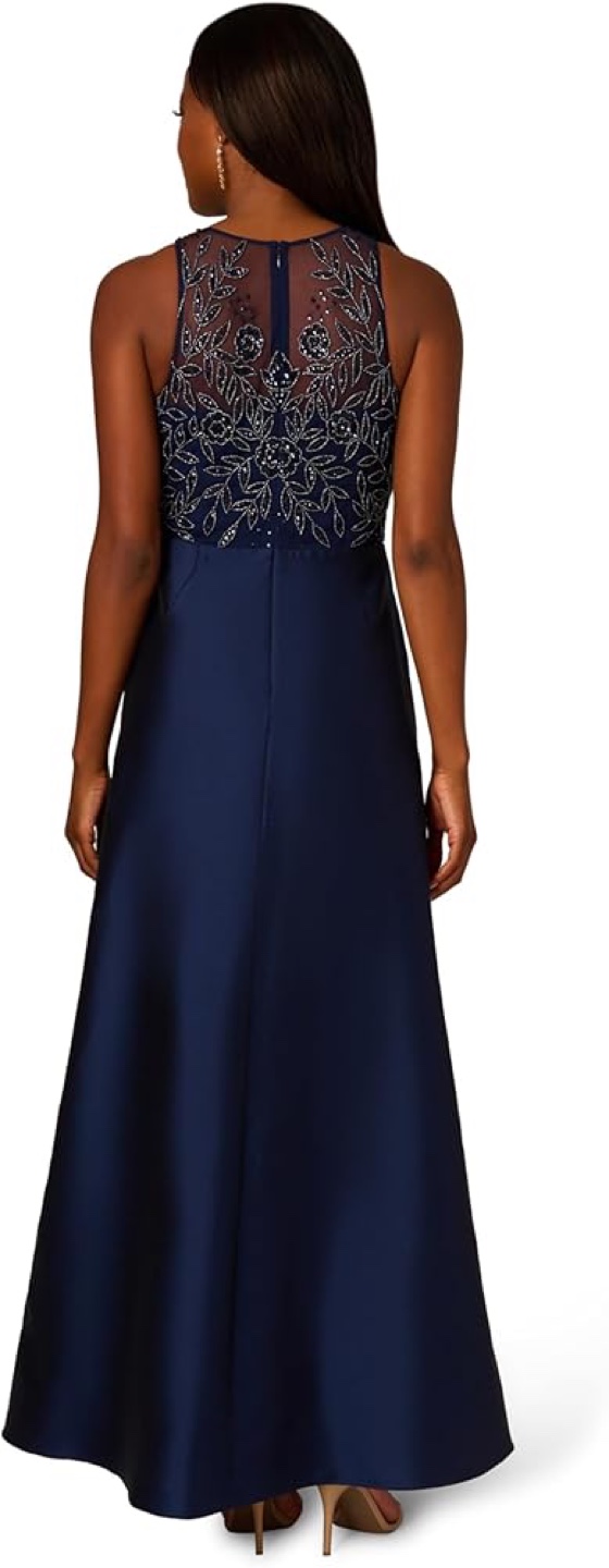 ADRIANA PAPELL Navy Blue Beaded Formal Gown Size 12 - photo 5