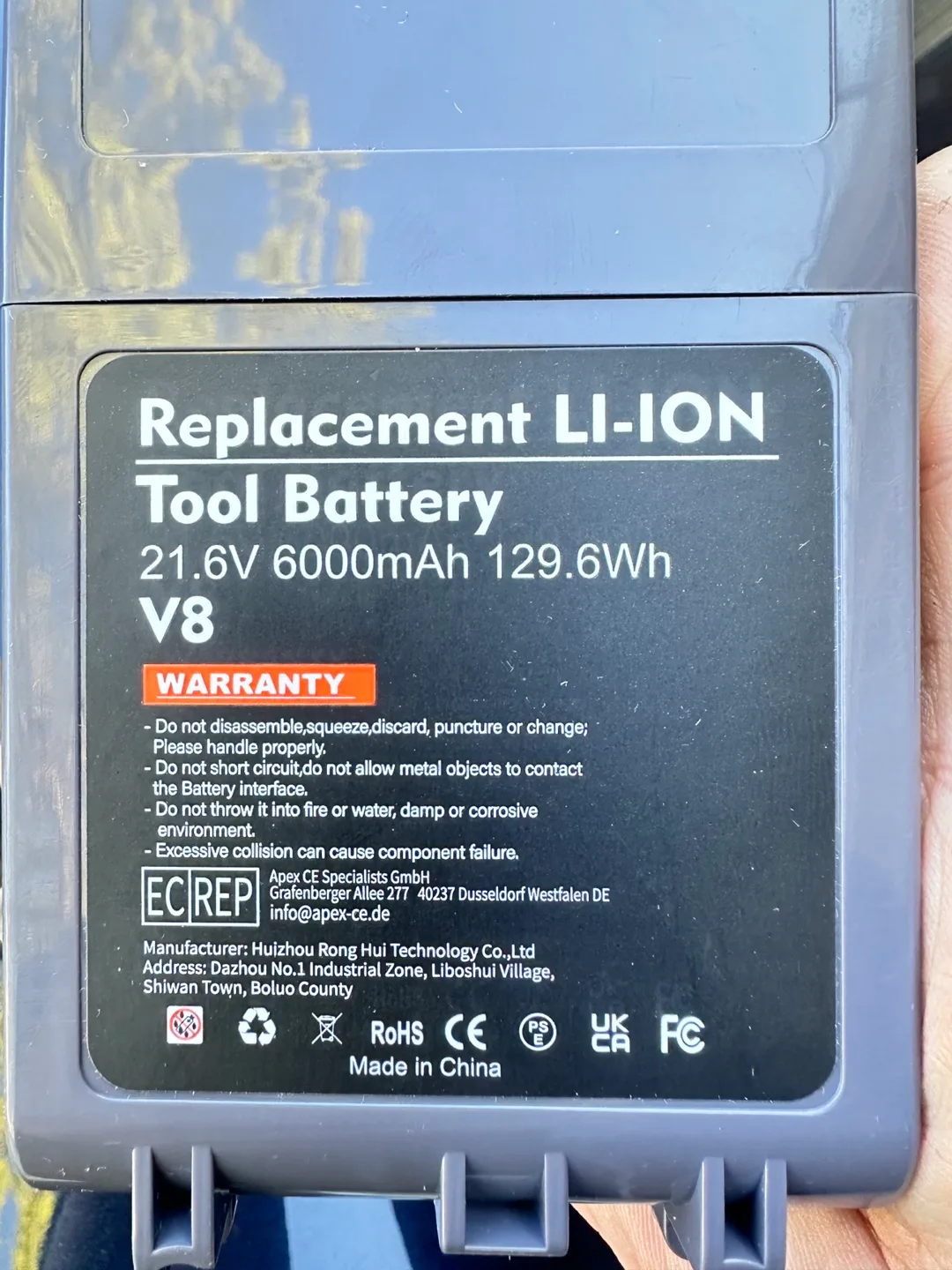 Dyson v8 Replacement Battery with filter thumbnail