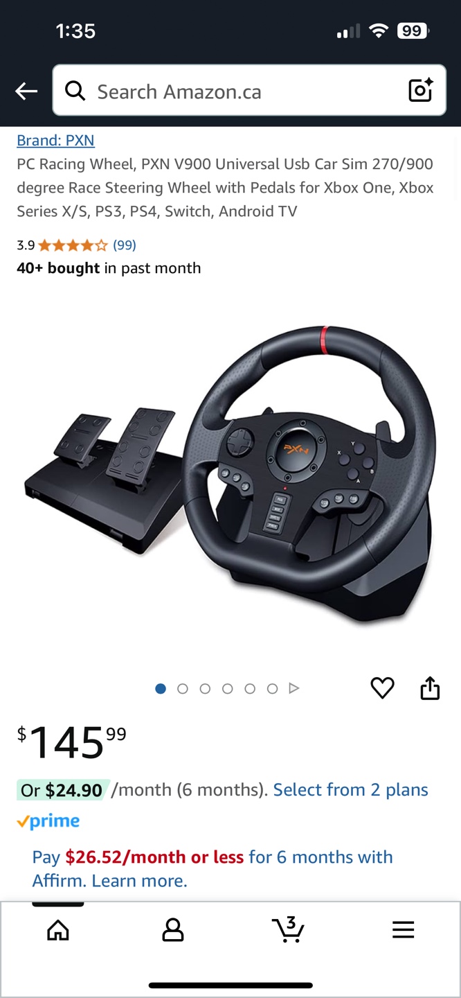 PXN V900 Racing Wheel with Pedals