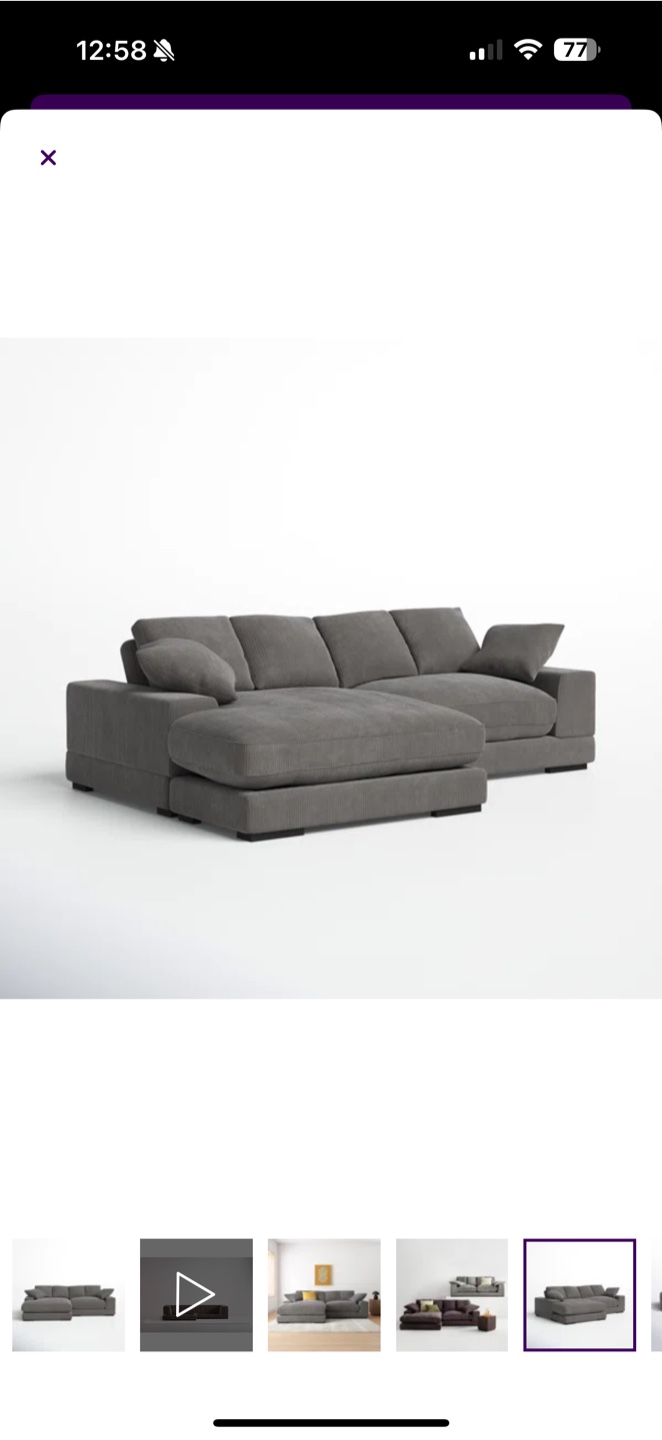 AllModern Lonsdale Chaise Sectional Couch Sofa - photo 3