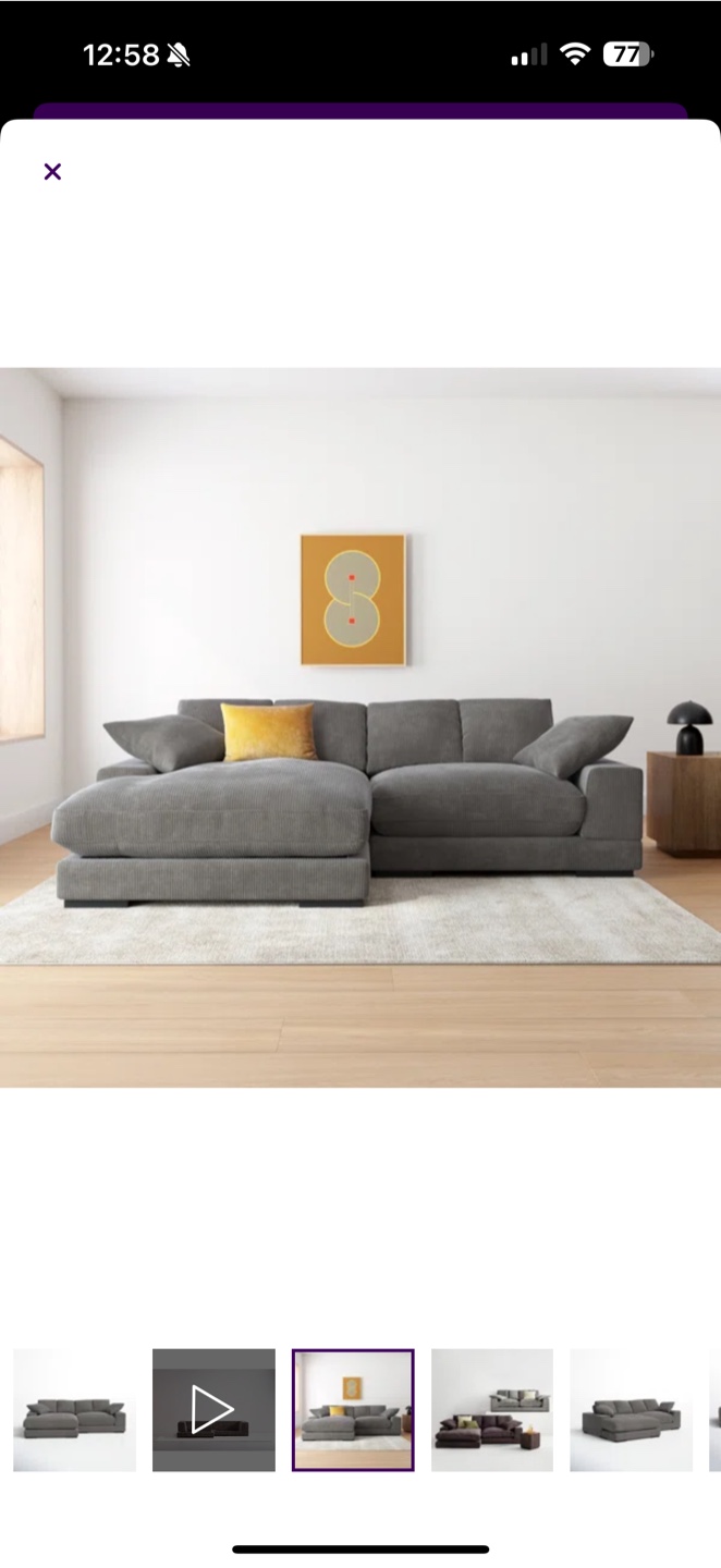 AllModern Lonsdale Chaise Sectional Couch Sofa - photo 2