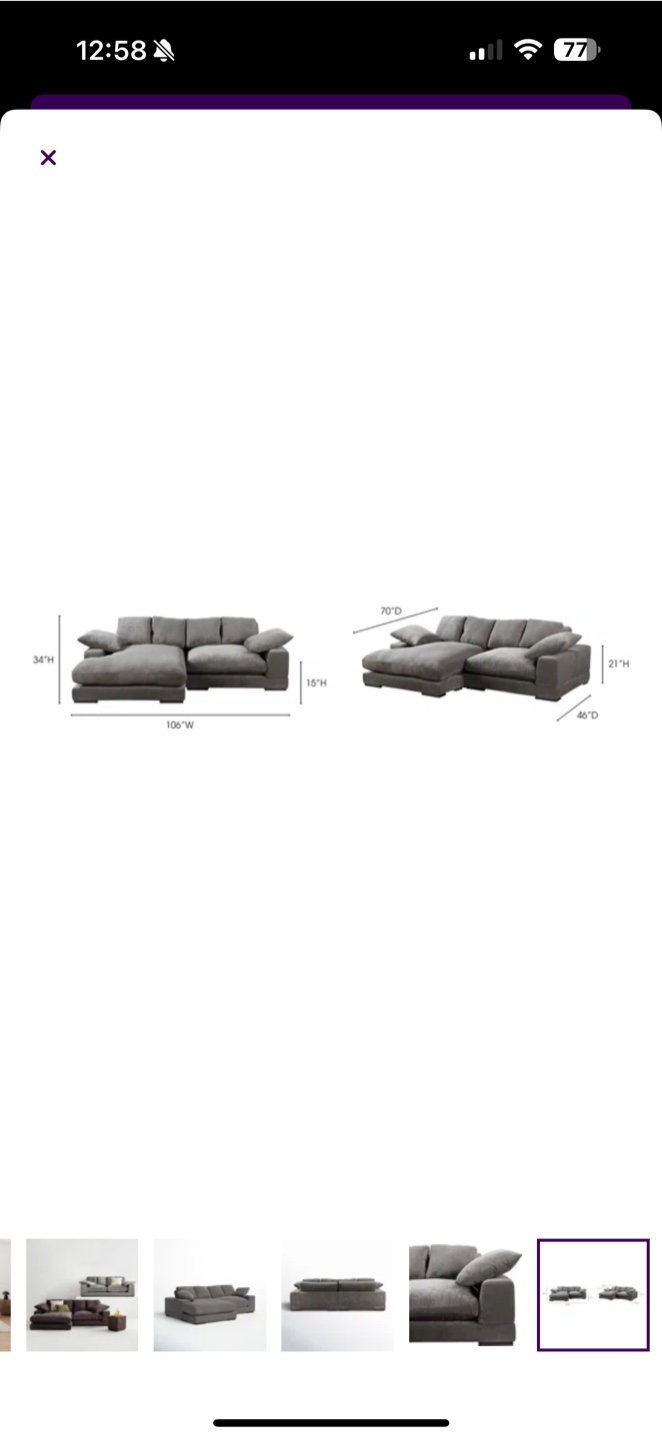 AllModern Lonsdale Chaise Sectional Couch Sofa - photo 5