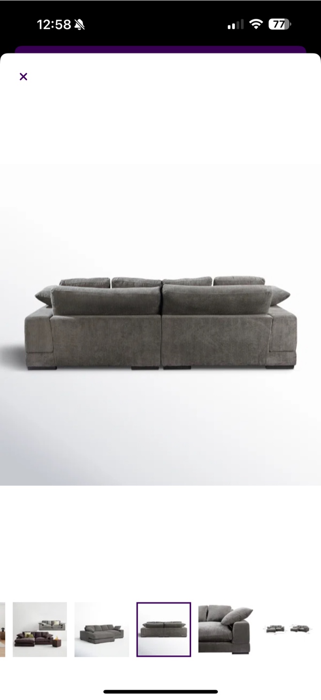 AllModern Lonsdale Chaise Sectional Couch Sofa - photo 4