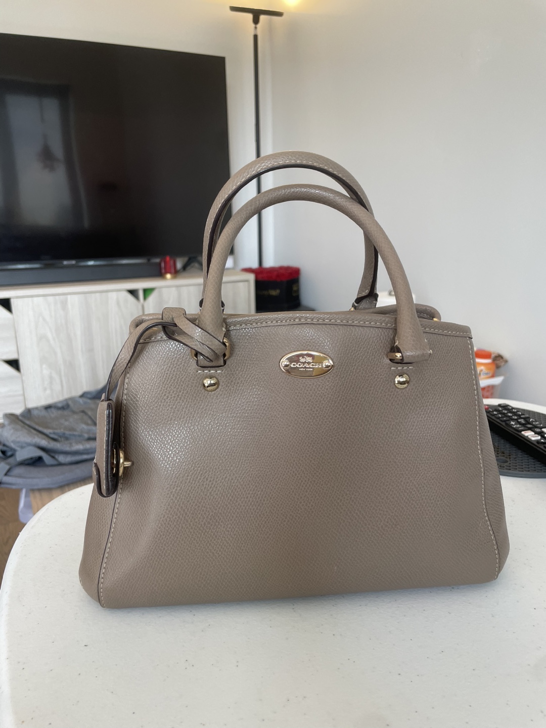 Coach Small Gray Leather Handbag