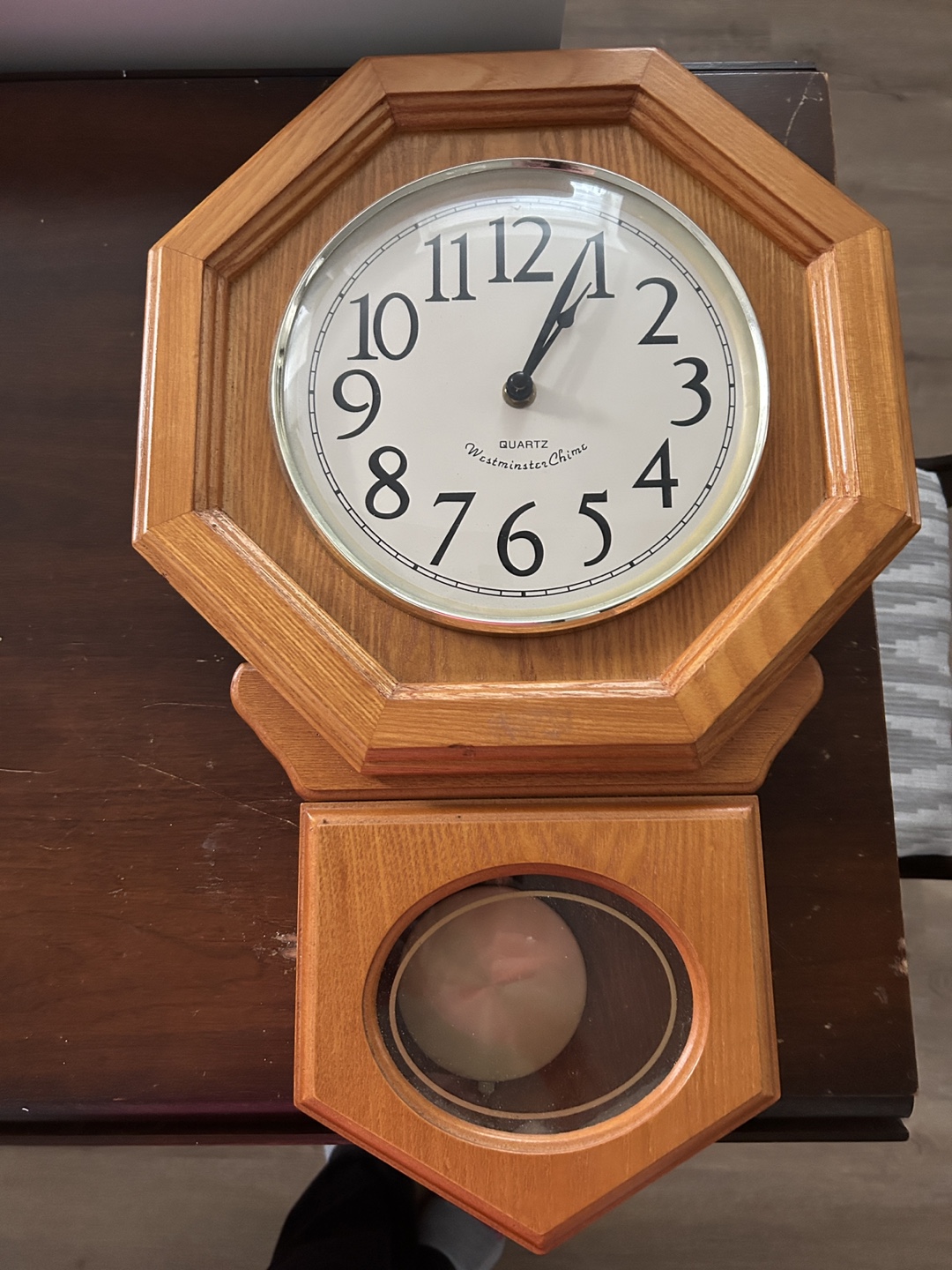 Vintage Wooden Wall Clock with Westminster Chime
