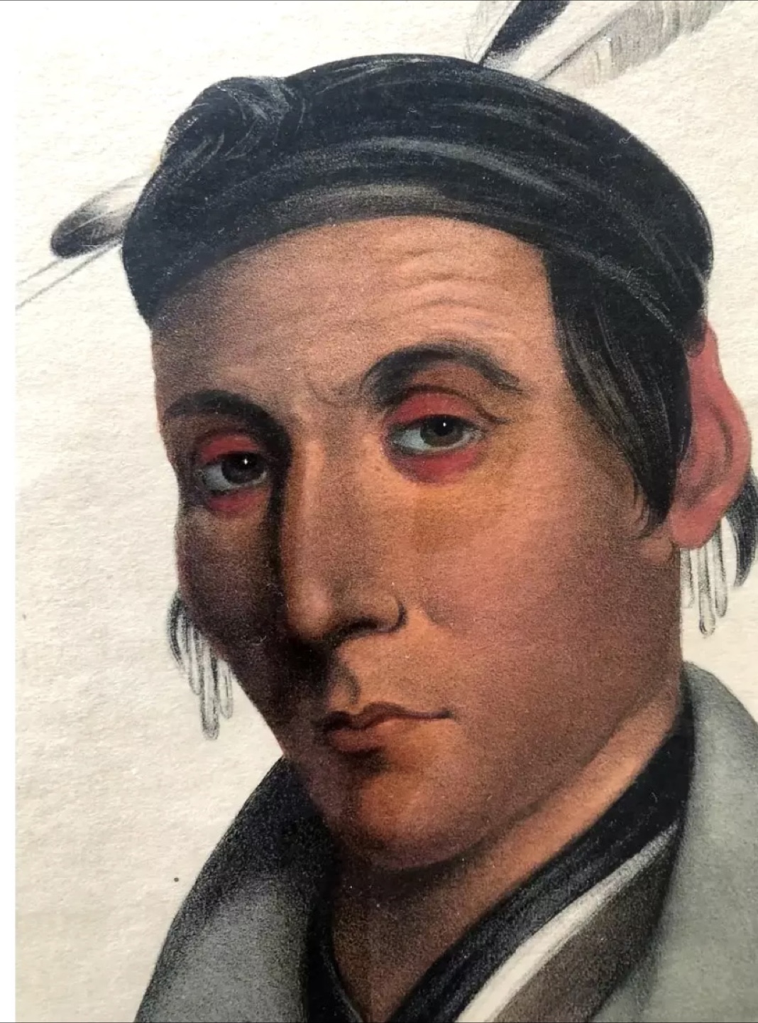 Antique 1841 Lithograph Print of a Chippewa Chief by J.T. Bowen - photo 2