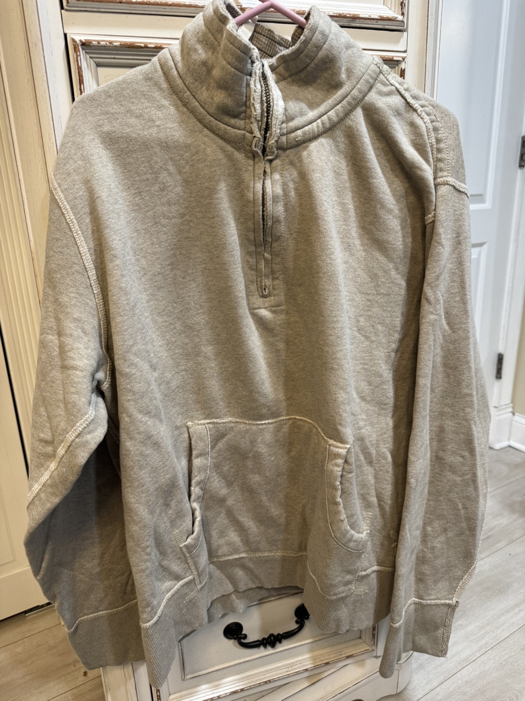 Men's American Eagle Outfitters Beige 1/4 Zip Sweatshirt - photo 2