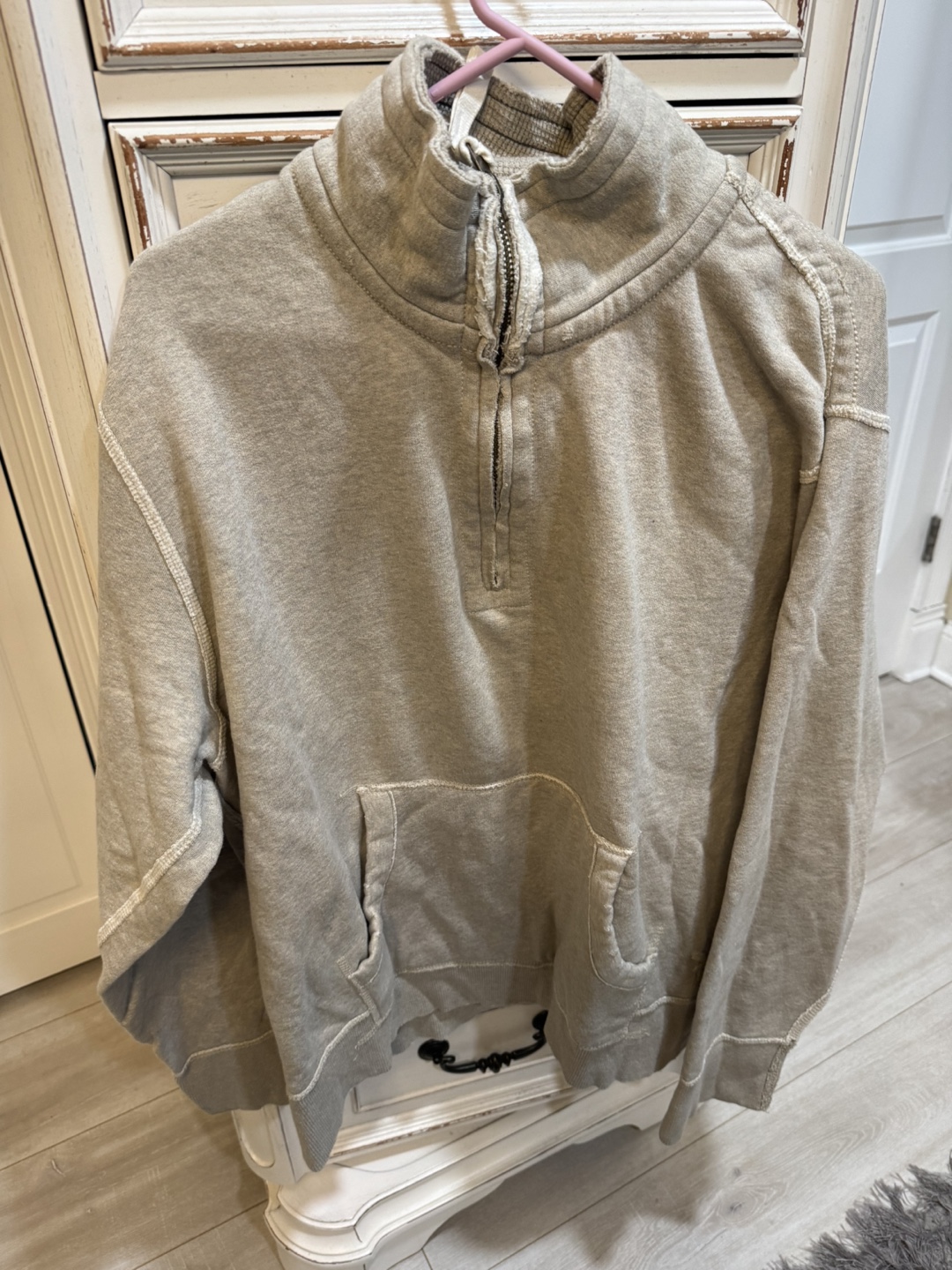 Men's American Eagle Outfitters Beige 1/4 Zip Sweatshirt - photo 5