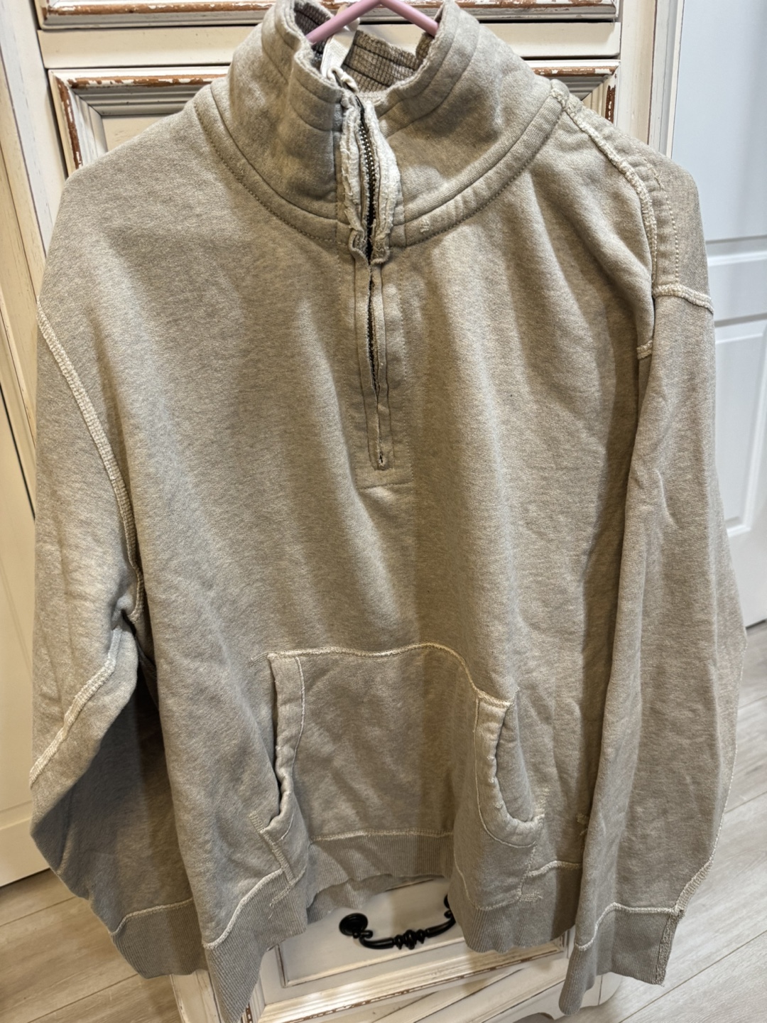 Men's American Eagle Outfitters Beige 1/4 Zip Sweatshirt - photo 4