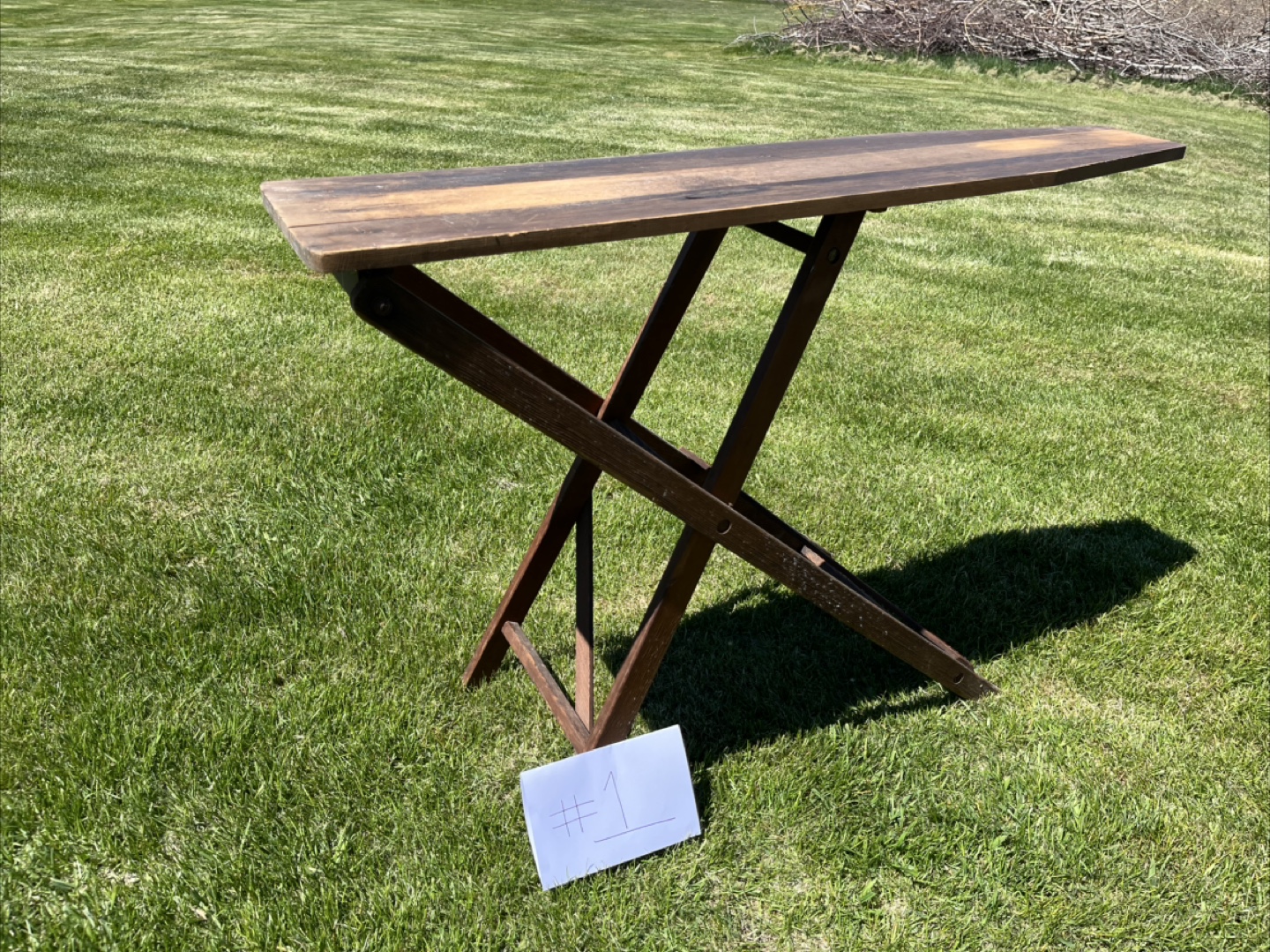 Vintage Wooden Ironing Board Table - photo 2