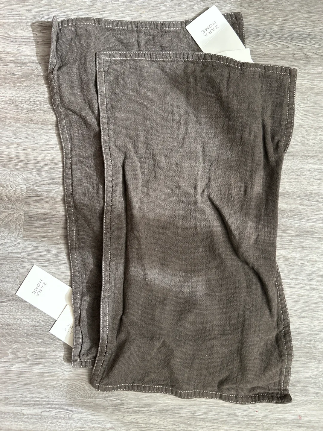 Zara Home Dark Brown Pillow Covers. Set of Two thumbnail