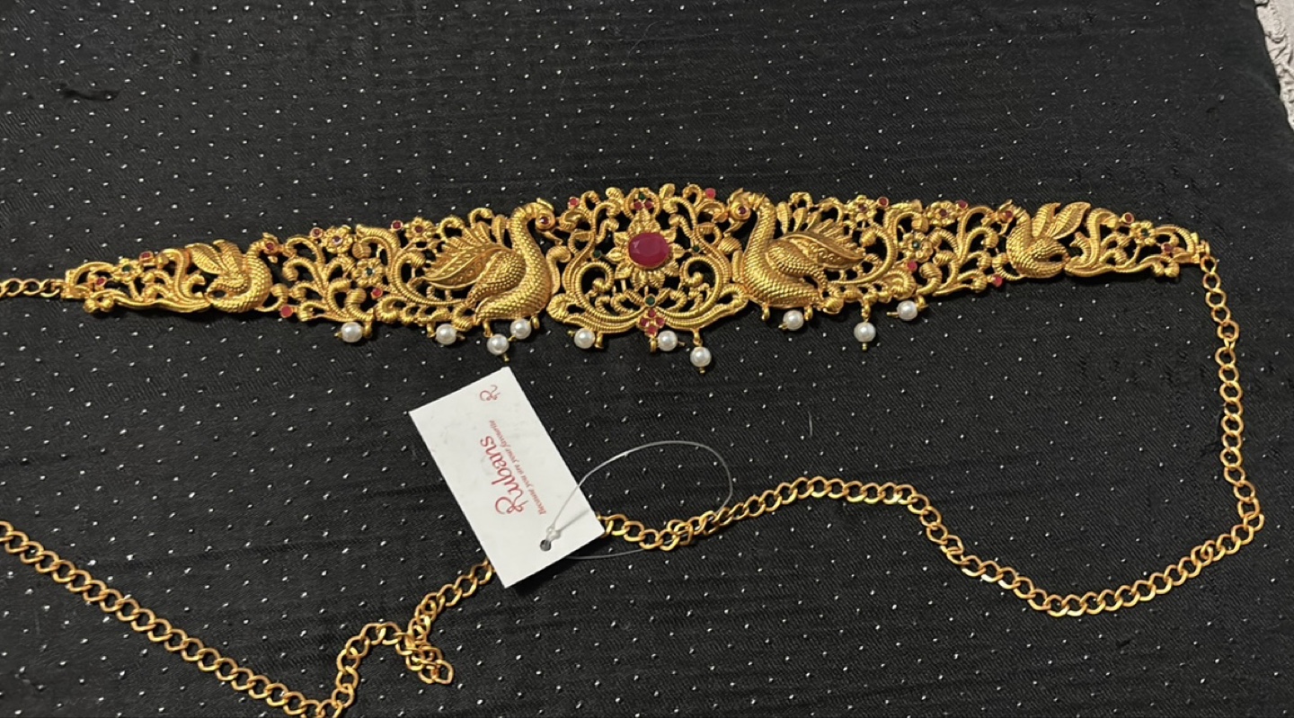 Gold Tone Peacock Waist Belt