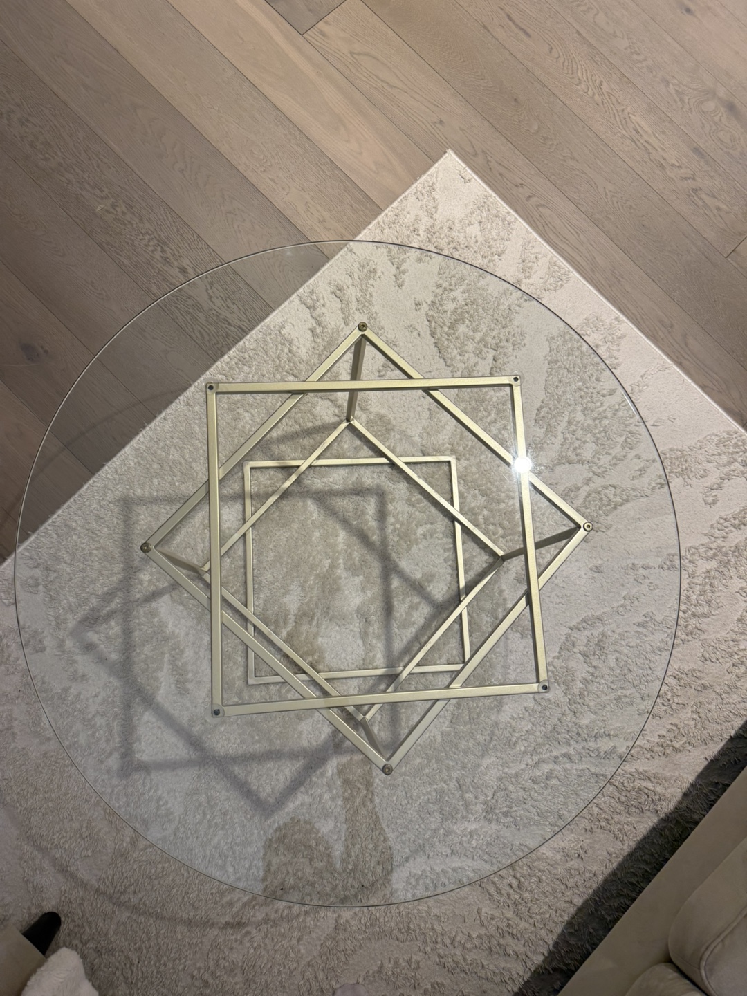 Gold Metal and Glass Coffee Table - photo 2
