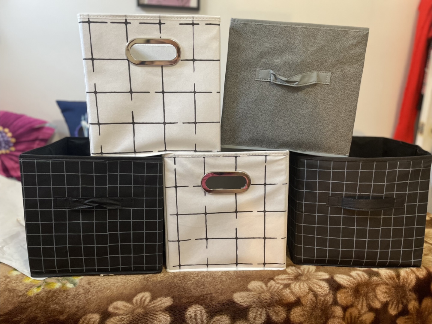 Set of five fabric storage boxes - photo 2