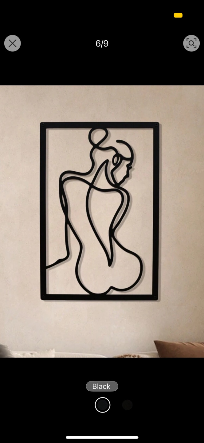 Female backside Metal Line Art Wall Decor