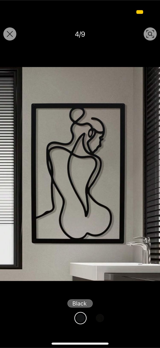 Female backside Metal Line Art Wall Decor - photo 2