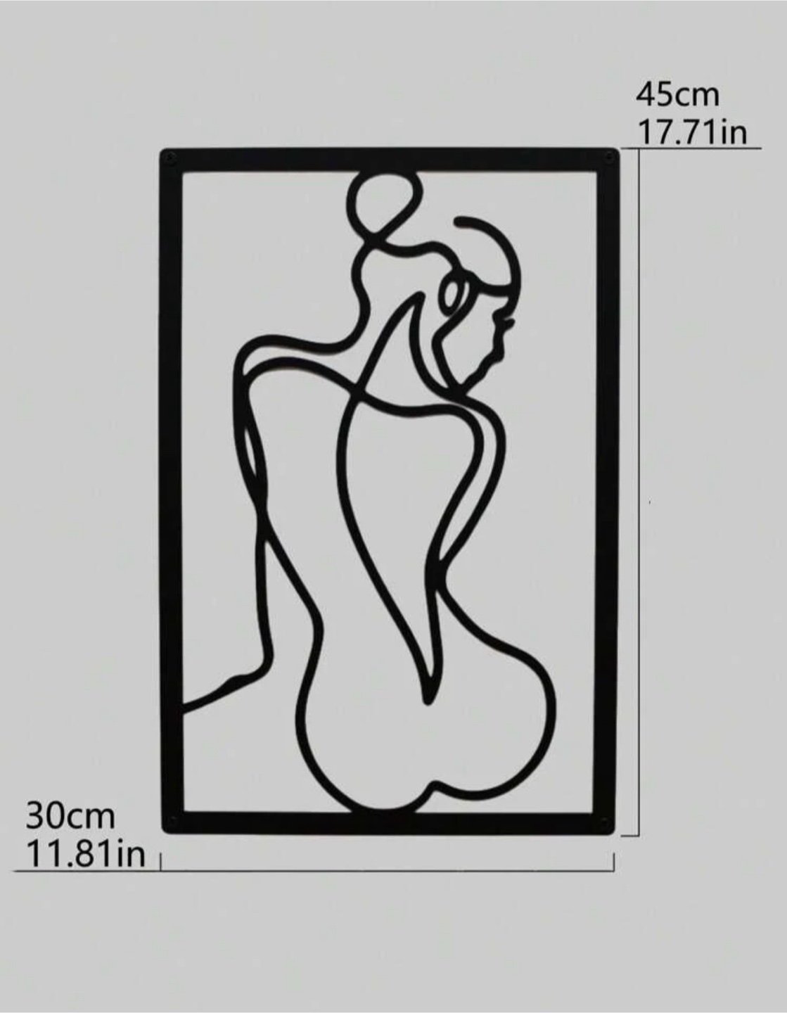 Female backside Metal Line Art Wall Decor - photo 3