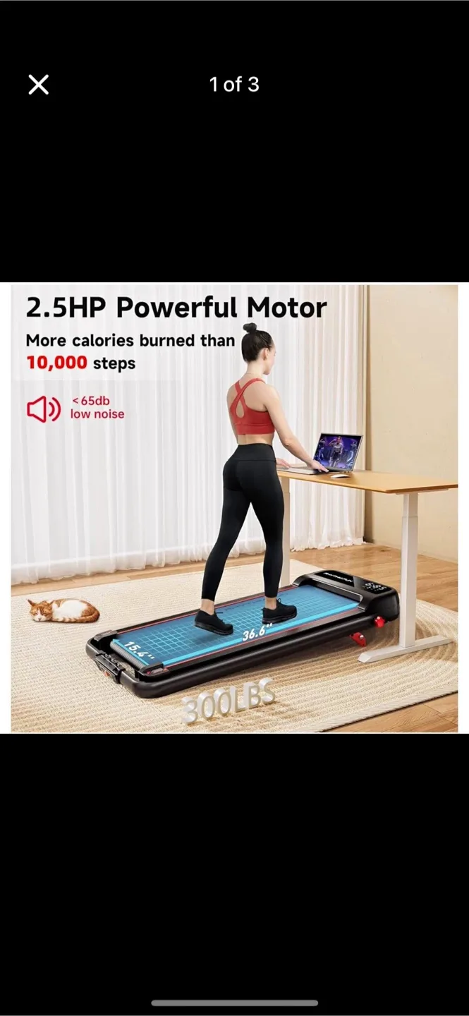RHYTHM FUN Foldable Treadmill - Compact Home/Office Walking Pad thumbnail