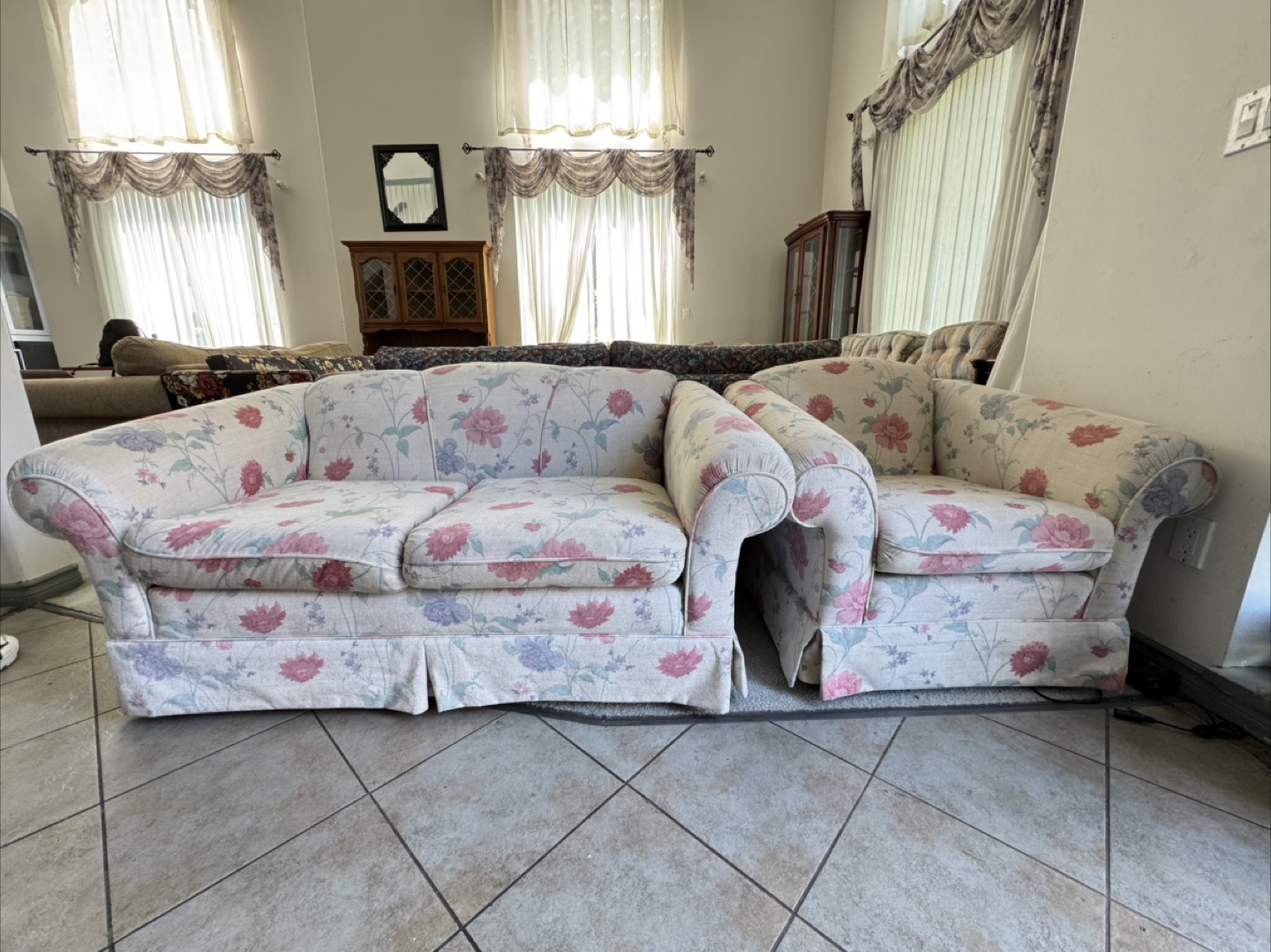 Sklar-Peppler Floral Sofa and Chair Set
