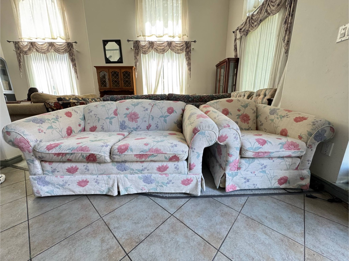 Sklar-Peppler Floral Sofa and Chair Set