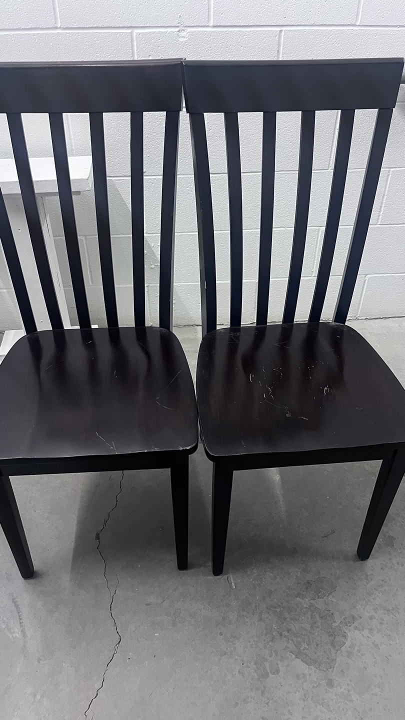 Pair of Dark Brown Dining Chairs - photo 2