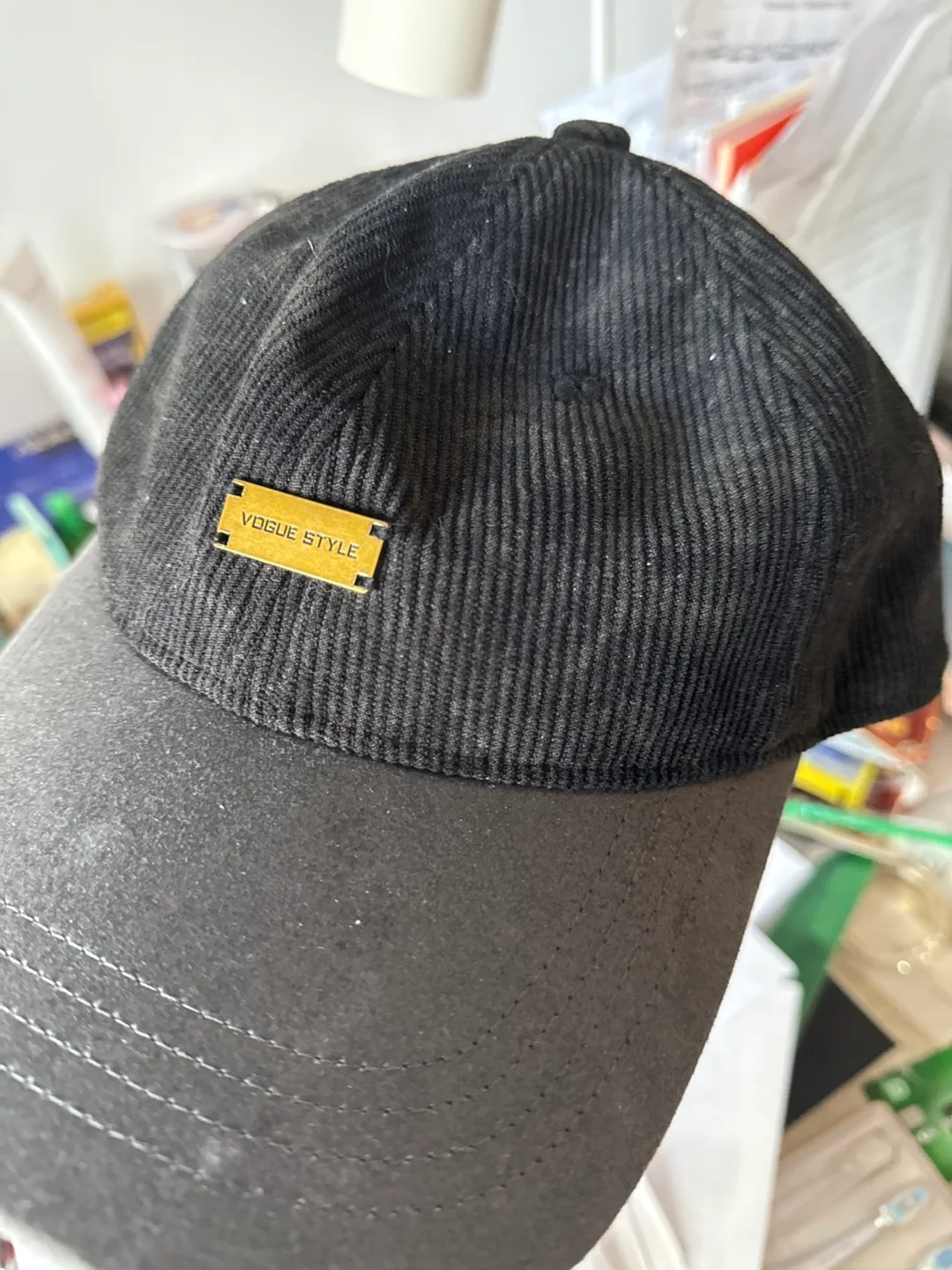 Black Corduroy Baseball Cap thumbnail