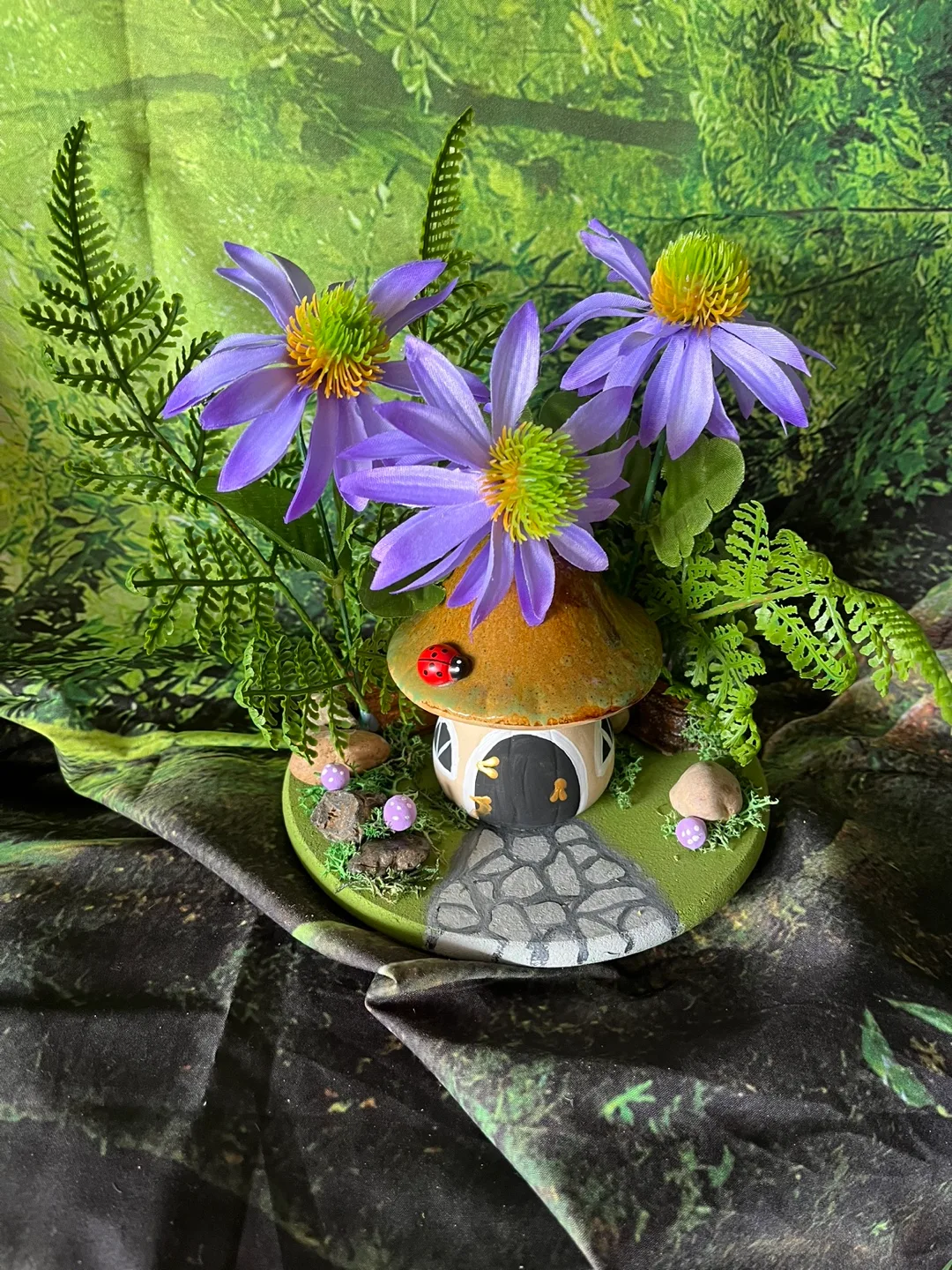 Adorable Handmade Fairy Mushroom House Decor