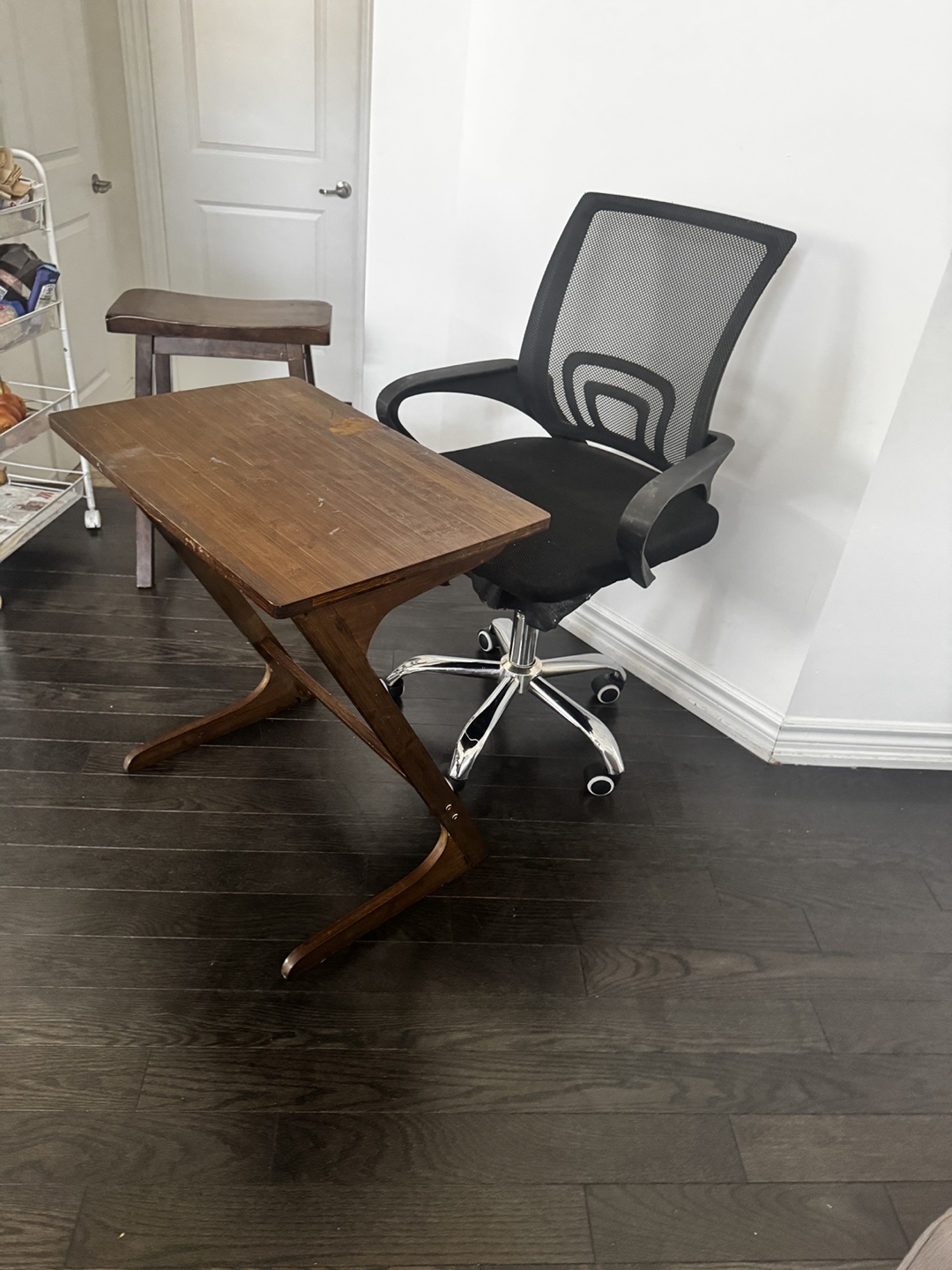 Small Wooden Desk with Mesh Office Chair