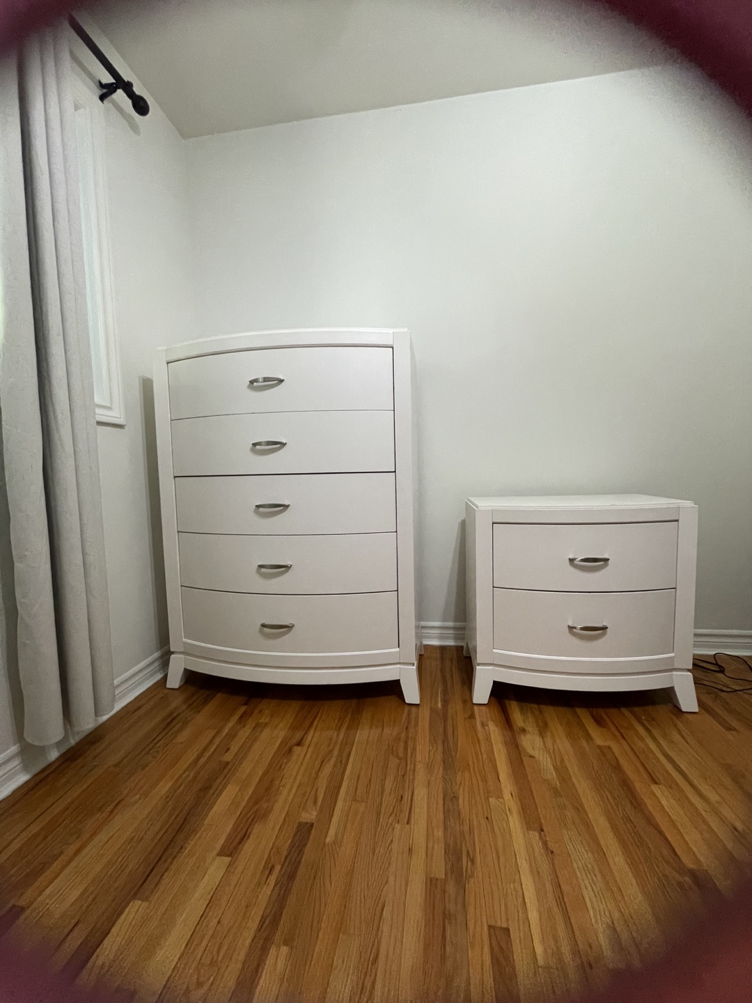 White IKEA bedroom set - dresser and nightstand