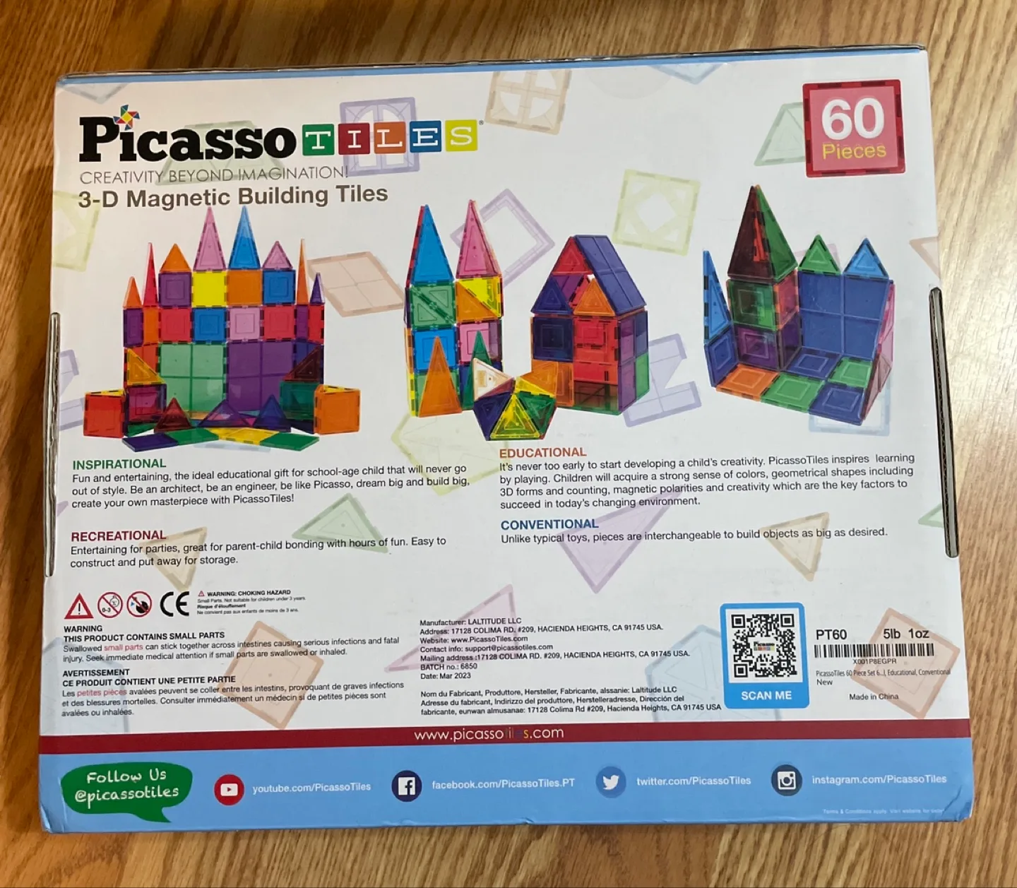 🏒Picasso Tiles and FNJO Magnetic Tiles - 60 Pieces Each image indicator(5)