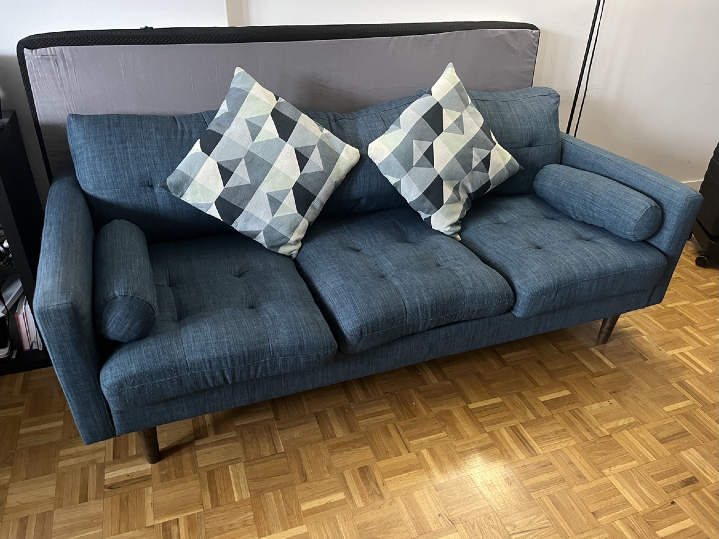 Mid-Century Modern Teal Sofa