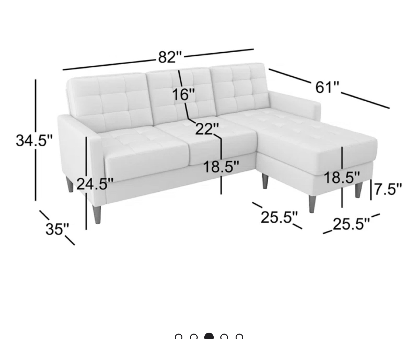 Wayfair beige sectional with chaise ottoman - photo 2