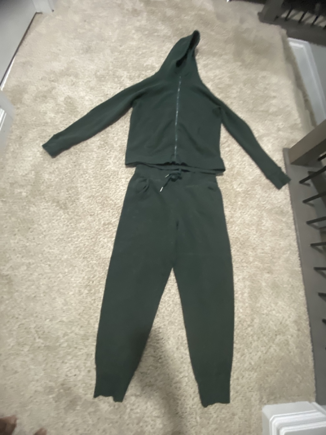Lululemon Dark Green Hoodie and Jogger Set