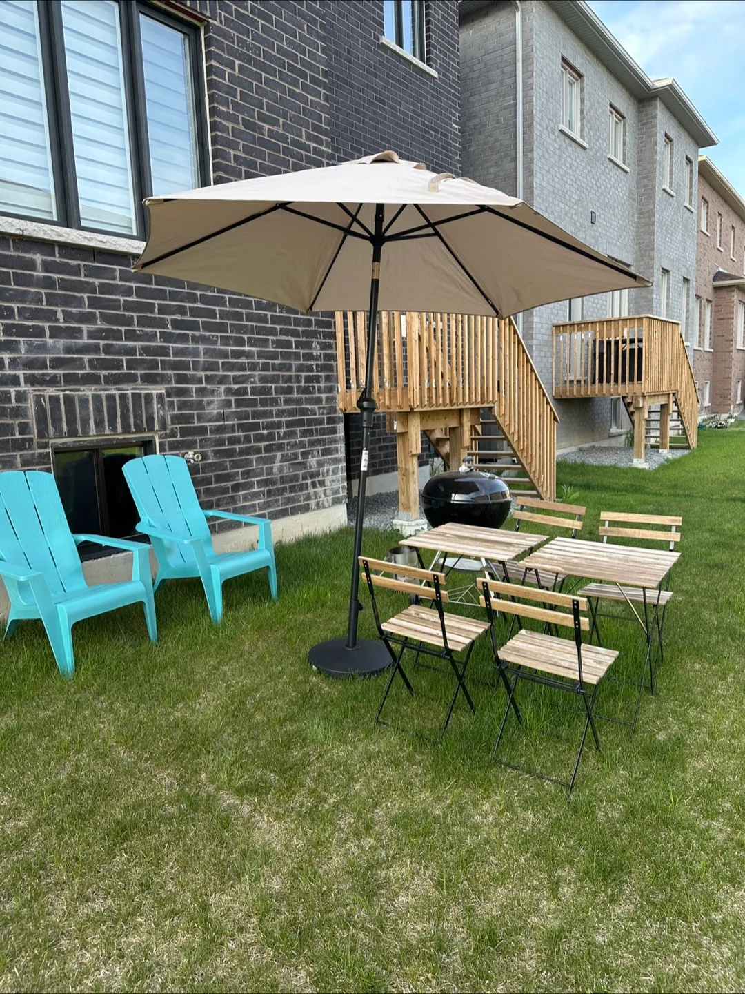 Outdoor Patio Set with Umbrella and Kettle Grill image indicator(2)