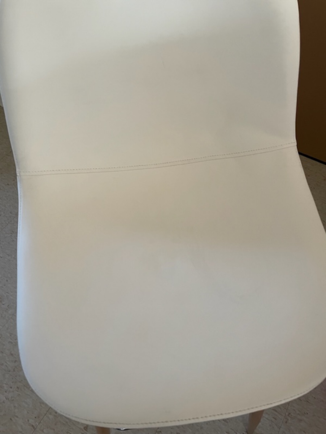 Pair of White Counter Stools with Light Wood Legs - photo 3